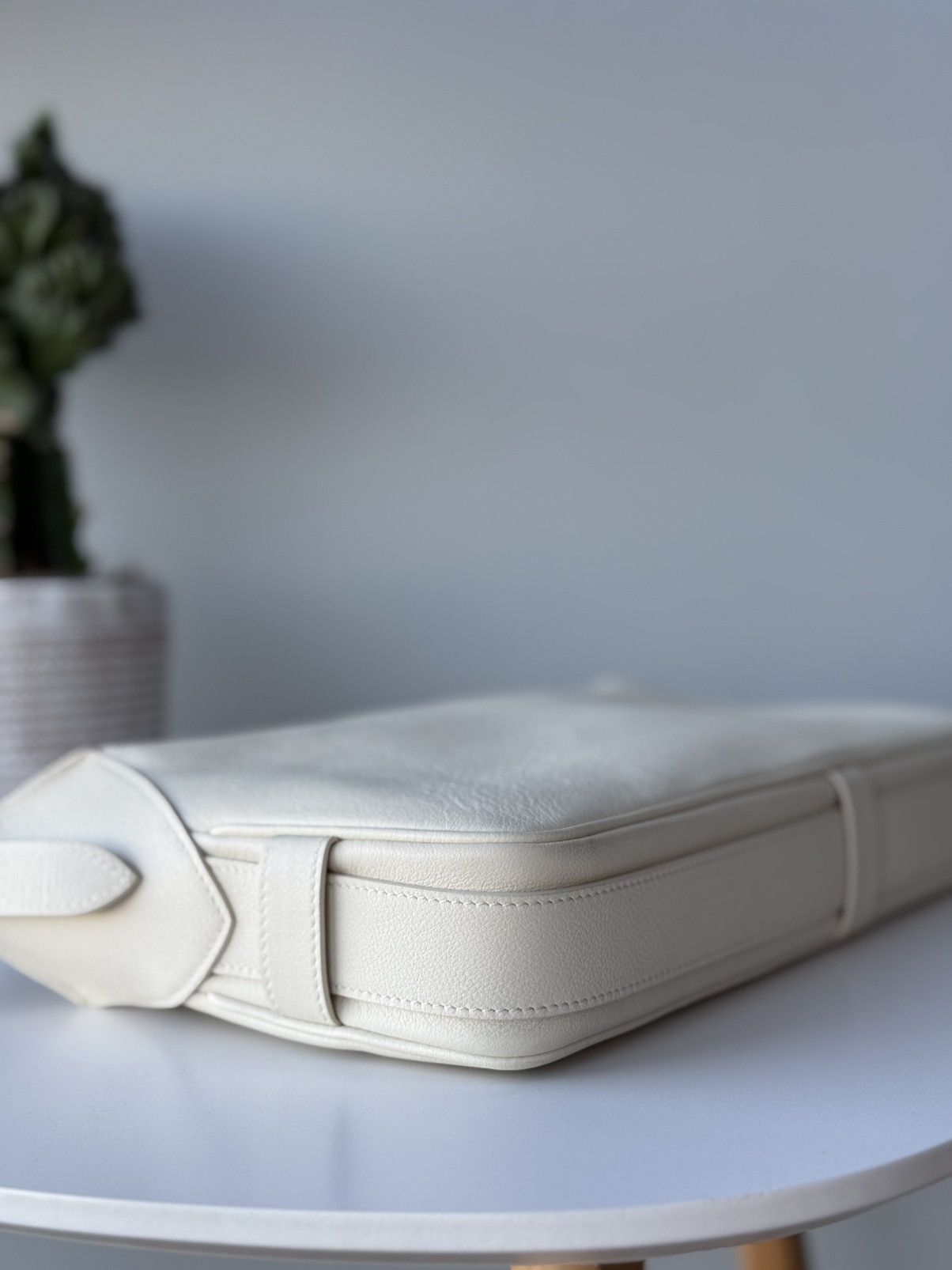 Celine Celine Small Romy Bag White Calfskin Leather Gold HW Size ONE SIZE - 12 Thumbnail