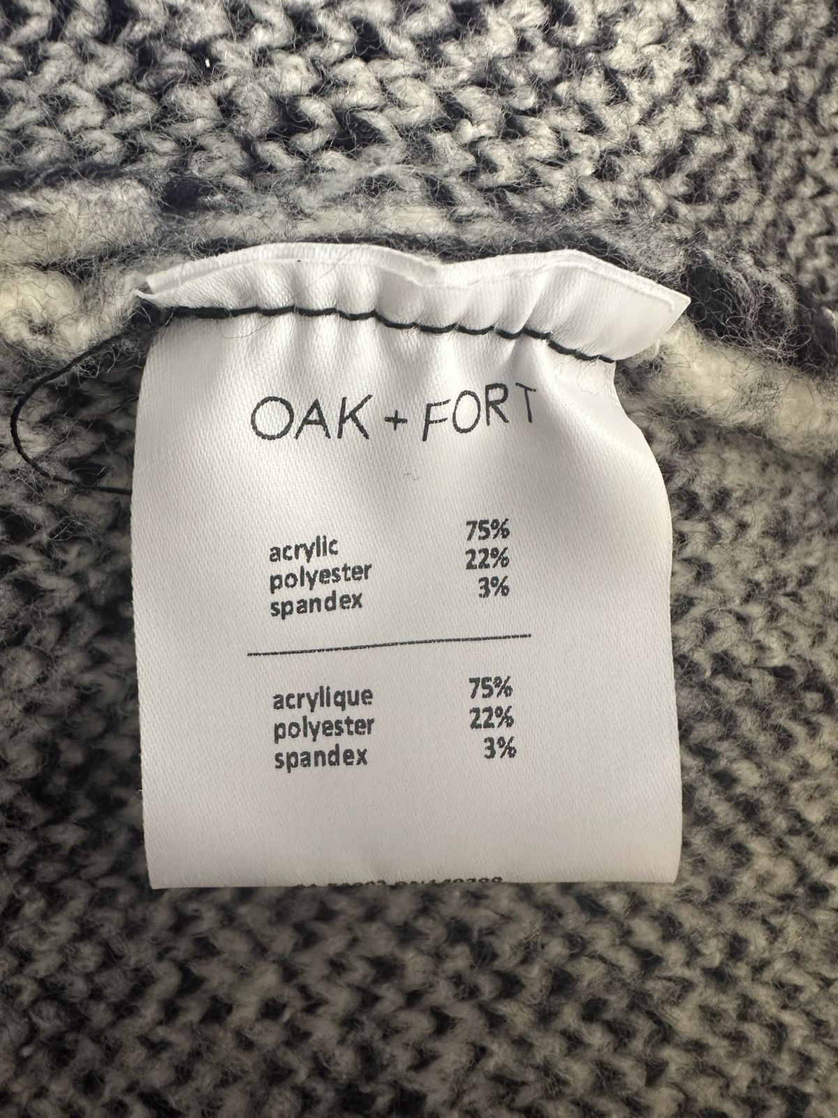 Oak + Fort Oak + Fort Collared Knit Sweater — Cream & Navy (S) Size US S / EU 44-46 / 1 - 5 Thumbnail