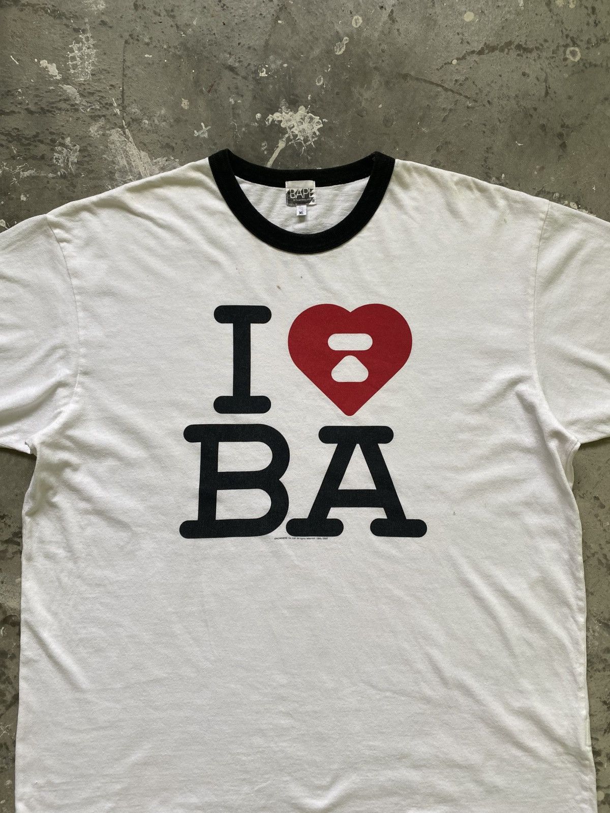 Bape Vintage Bathing Ape I Love BAPE Ringer T Shirt Size US XL / EU 56 / 4 - 2 Thumbnail