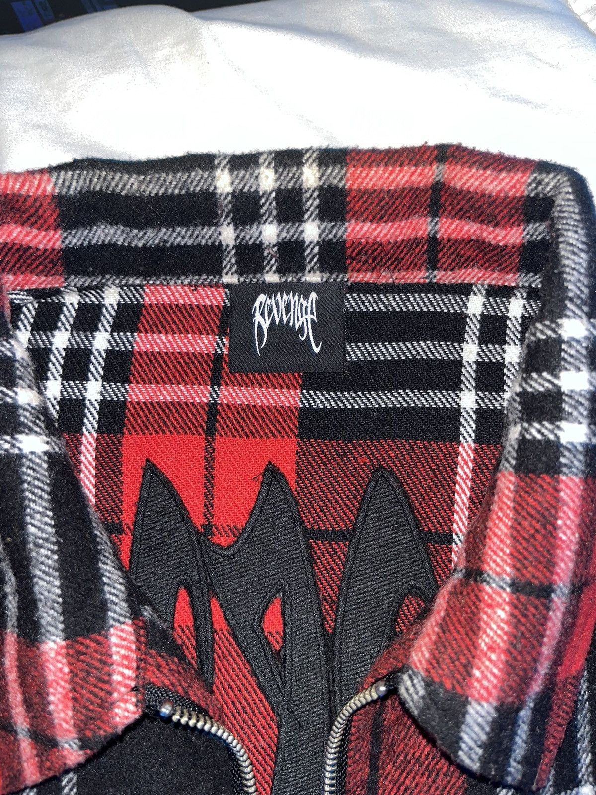 Revenge Revenge Red Plaid Zip Up Flannel Size L Size US L / EU 52-54 / 3 - 3 Thumbnail