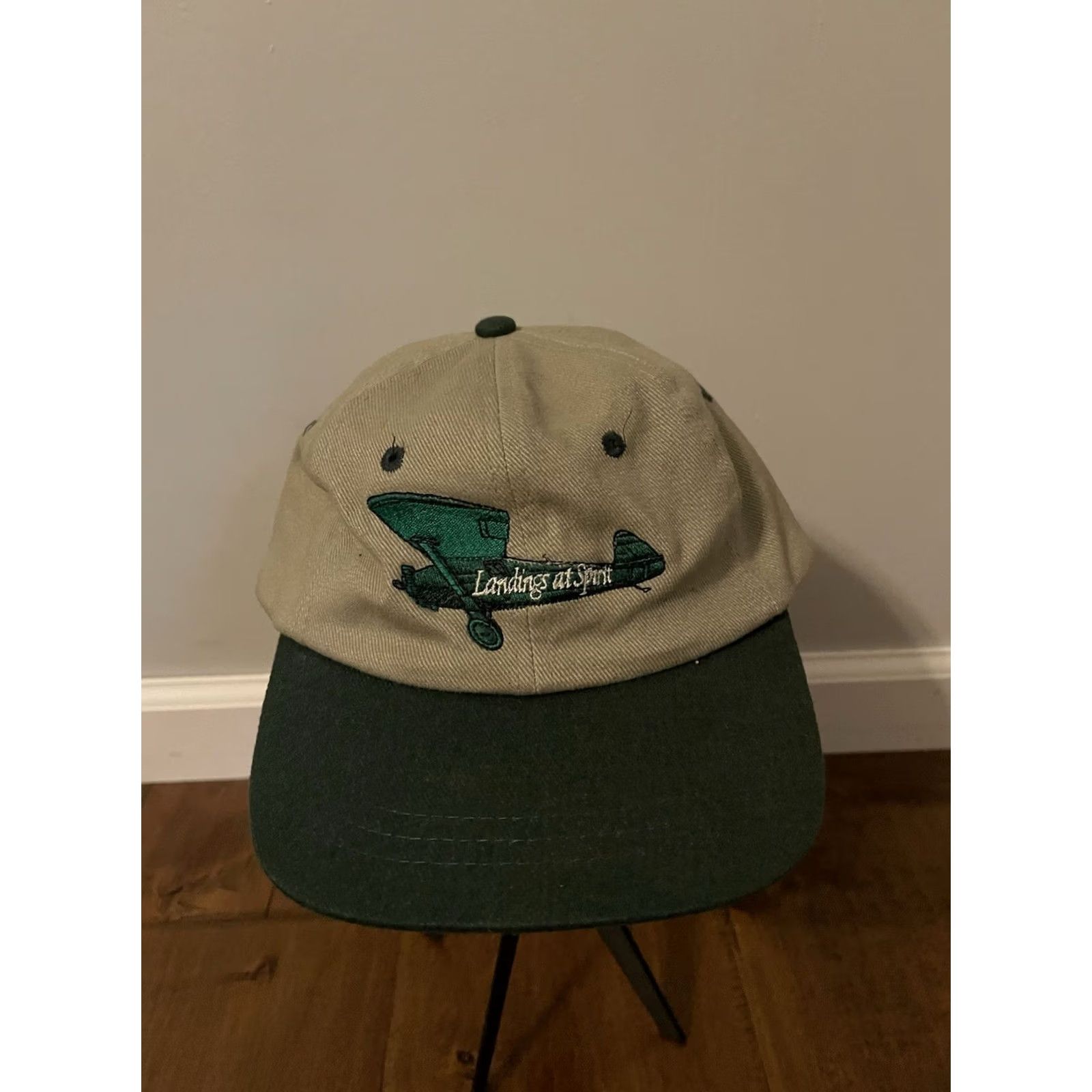 Vintage VINTAGE Golf Club Hat Cap Green Adjustable Strapback Head Shot Mens Landings at Spirit of St Louis MO Size ONE SIZE - 2 Thumbnail
