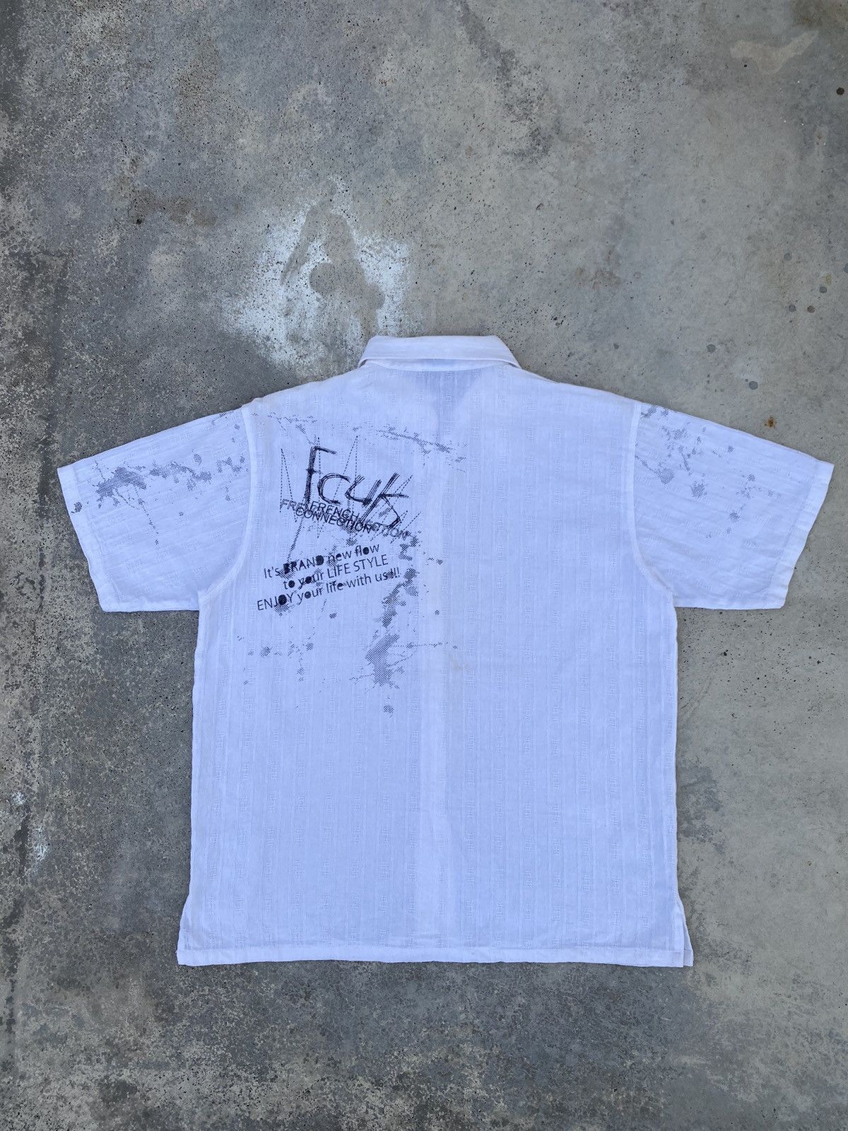FCUK × French Connection 2000s Fcuk Wild Poems Button Up Shirt Size US L / EU 52-54 / 3 - 5 Thumbnail