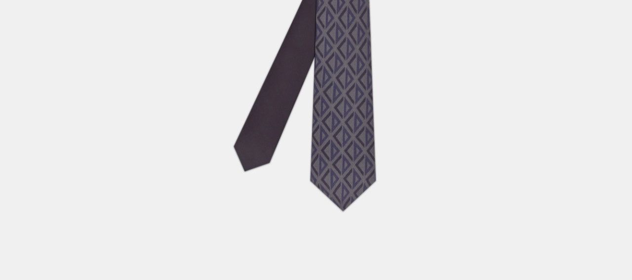 Dior o1w1db10824 Size: OS / Reversible Tie in Grey/Navy Size ONE SIZE - 3 Thumbnail