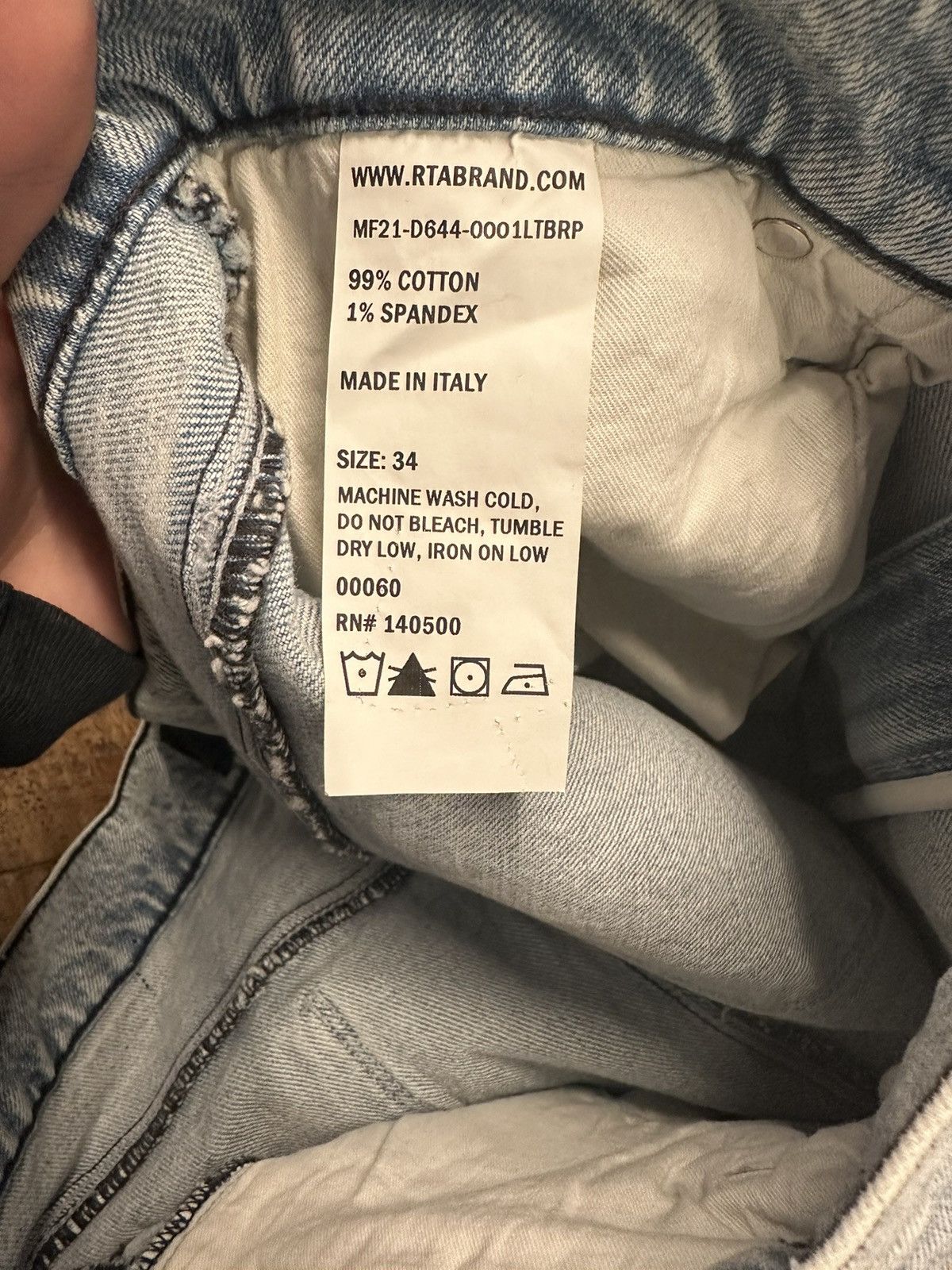 Rta Rta Rest In Peace/Power Blue Denim Jeans Size 34 NEW Size US 34 / EU 50 - 6 Thumbnail