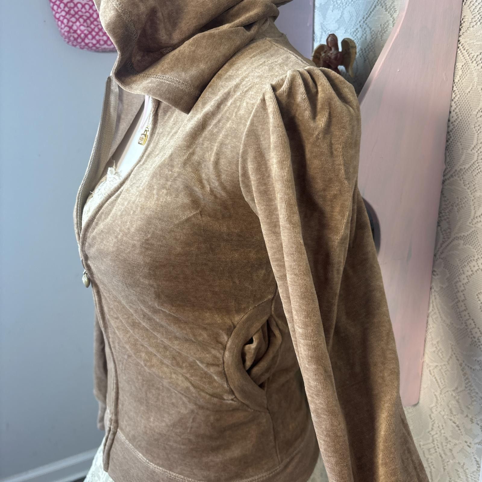 Other y2k 2000s fitted velour zip up with heart zip Size S / US 4 / IT 40 - 5 Thumbnail