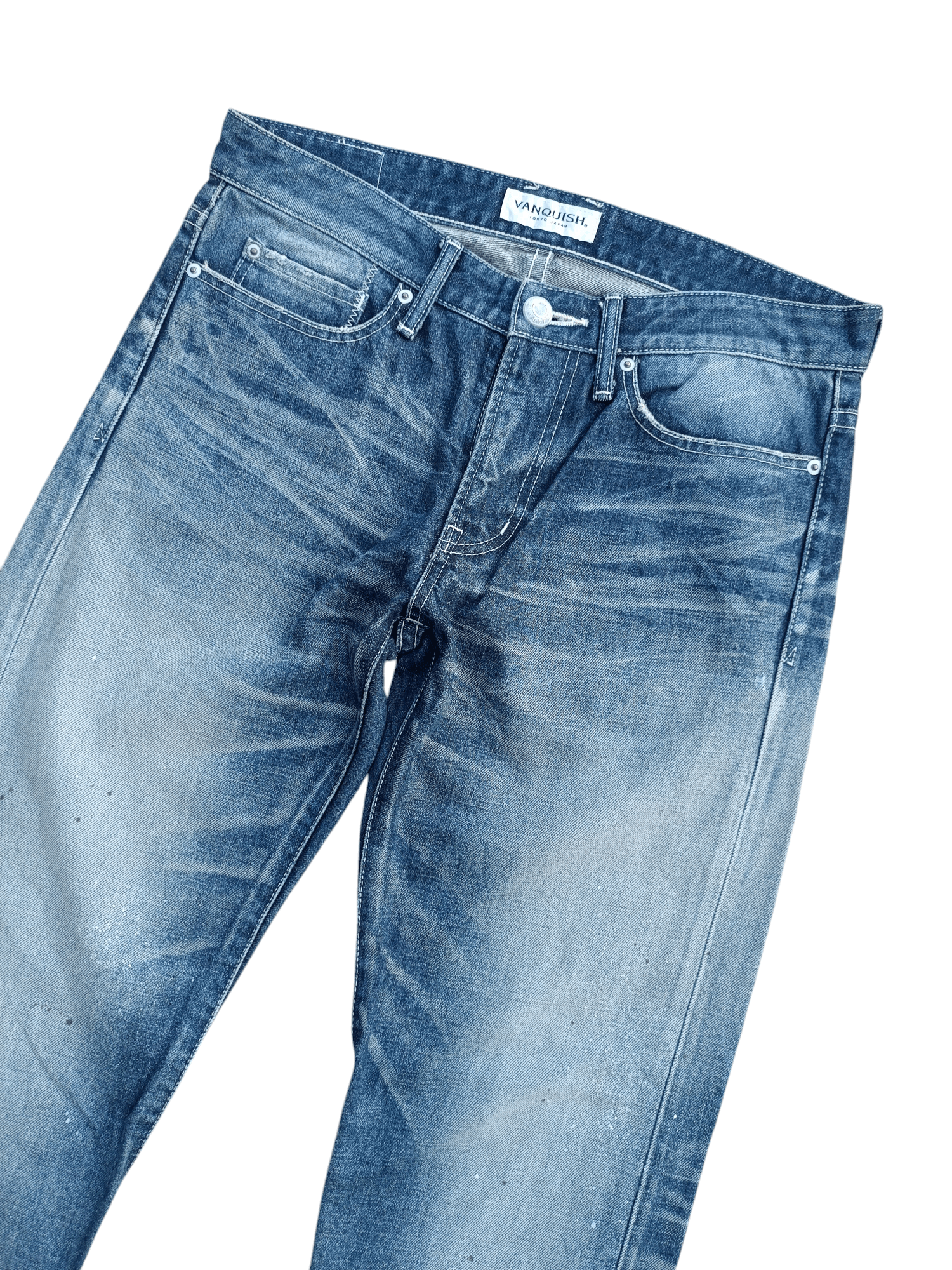 Japanese Brand VANQUISH Tokyo Japan Whiskers Painted Rare Design Jeans Size US 32 / EU 48 - 7 Thumbnail