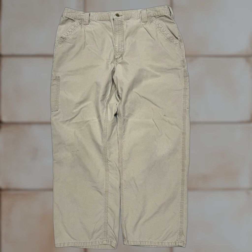 Carhartt Carhartt B151-TAN Men's 40x30 Y2K Distressed Pants Workwear Cargo Carpenter Pants Mens 40 Brown Regular 30 In Inseam Cargo Workwear Carhartt B151-TAN Size US 40 / EU 56 - 1 Thumbnail
