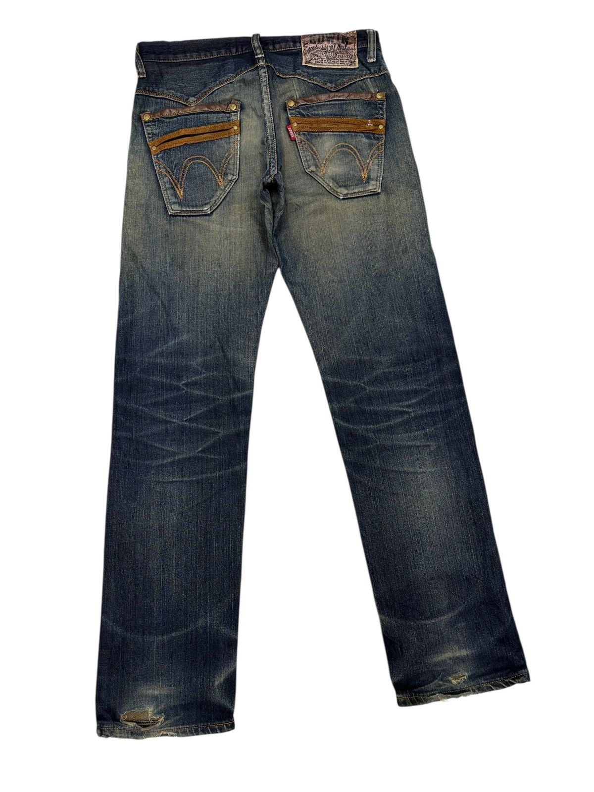 Kapital 🔥EDWIN EXCLUSIVE VINTAGE RUSTY MUD WASH DISTRESS DENIM JEAN Size US 34 / EU 50 - 6 Thumbnail