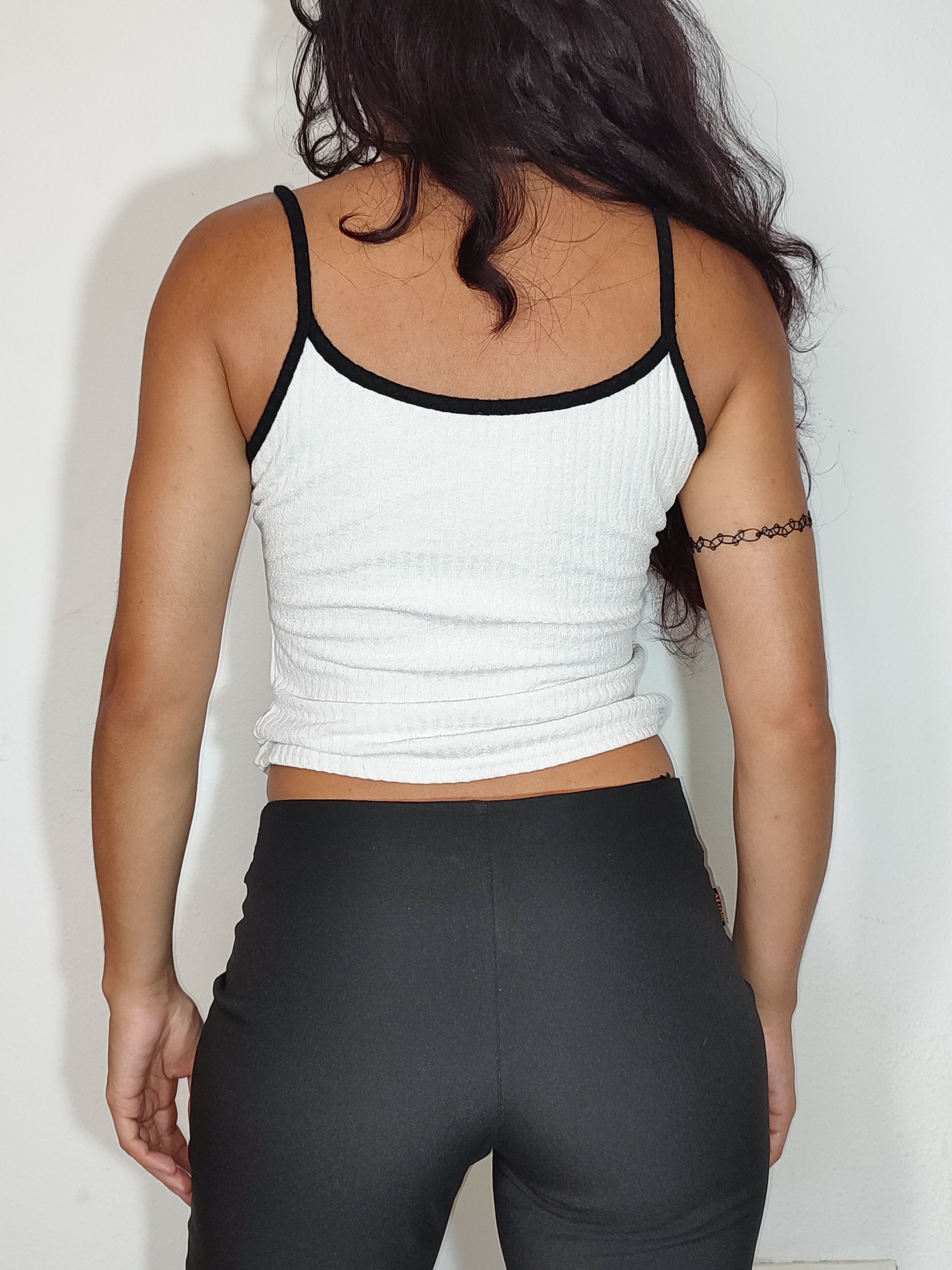 Vintage Vintage Y2k Zip Up Contrasted Black White Tank Top Size S / US 4 / IT 40 - 3 Thumbnail