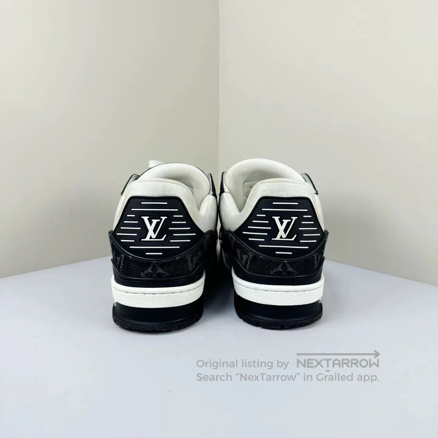 Louis Vuitton louis vuitton black monogram trainer sneakers. Size US 6 / EU 39 - 3 Thumbnail