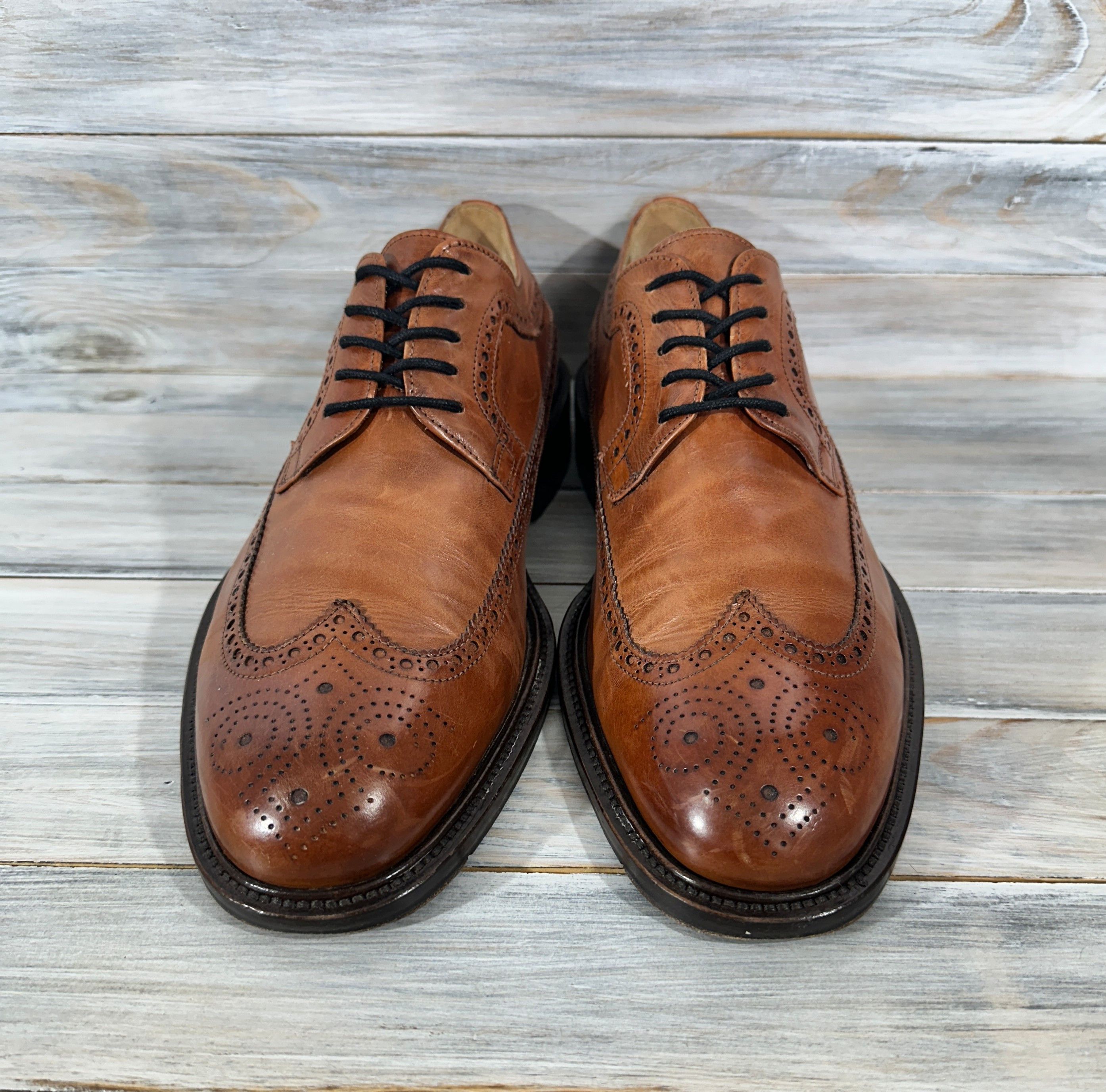 Leather Mario Bruni Brogue Men's Leather Shoes Made In Italy Luxury Size US 8 / EU 41 - 3 Thumbnail