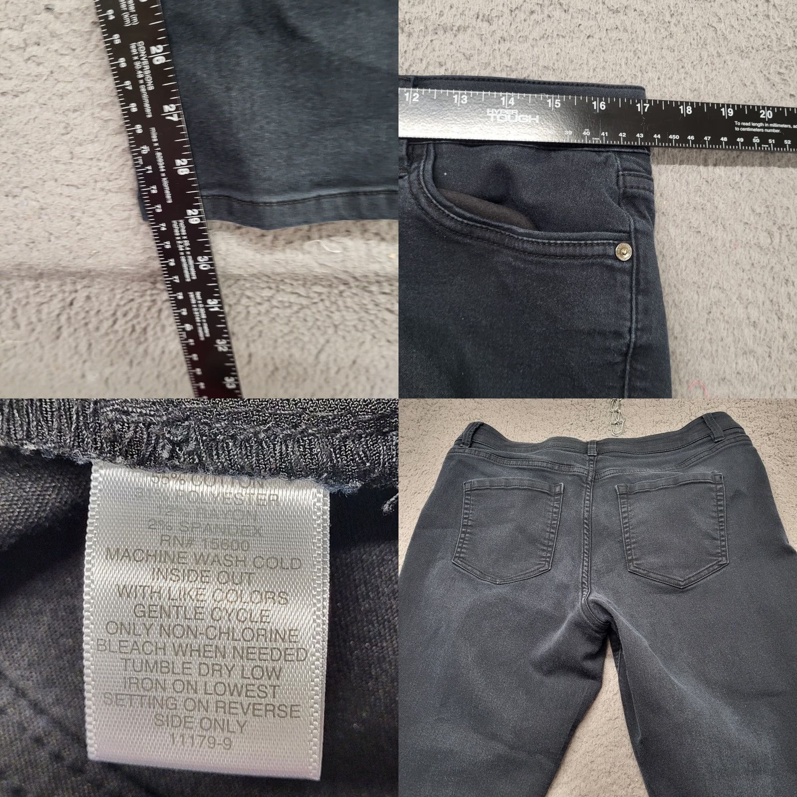 Liz Claiborne Liz Claiborne Jeans Women Size 10 Mid Rise Black Slim Stretch College Preppy Slim Jeans Womens Mid Rise Black Stretch Size 32" / US 10 / IT 46 - 8 Thumbnail