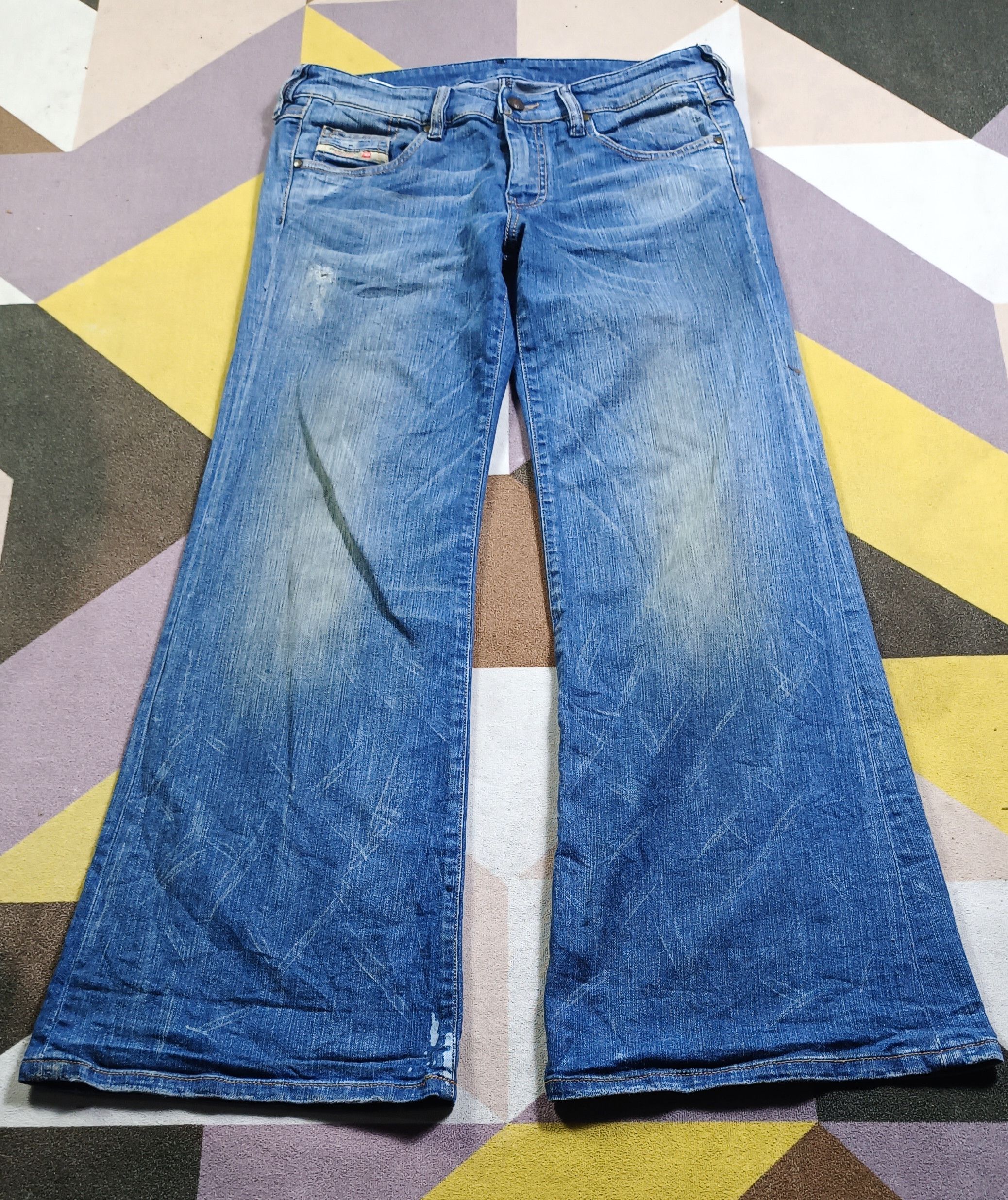 Diesel Vintage Super Flare🔥Diesel YBO Flare Distressed Denim Size US 31 - 1 Thumbnail