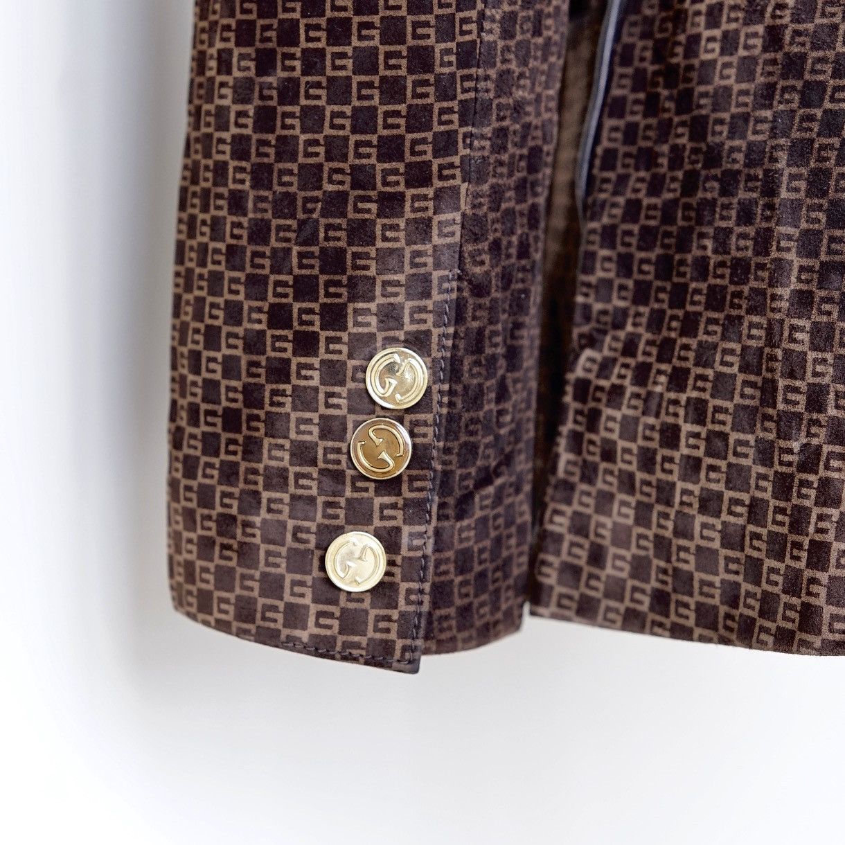 Gucci Ultra Rare Archive 70s Gucci Monogram Suede Leather Jacket Size US S / EU 44-46 / 1 - 8 Thumbnail