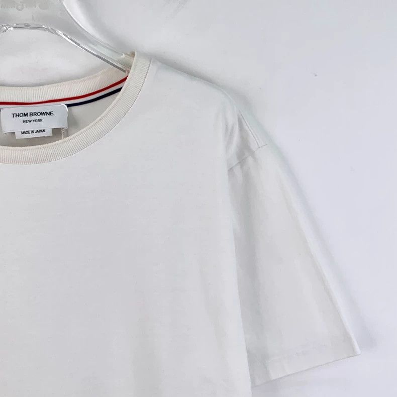 Thom Browne Thom Browne size3 White cotton round neck short sleeves Size US L / EU 52-54 / 3 - 3 Thumbnail