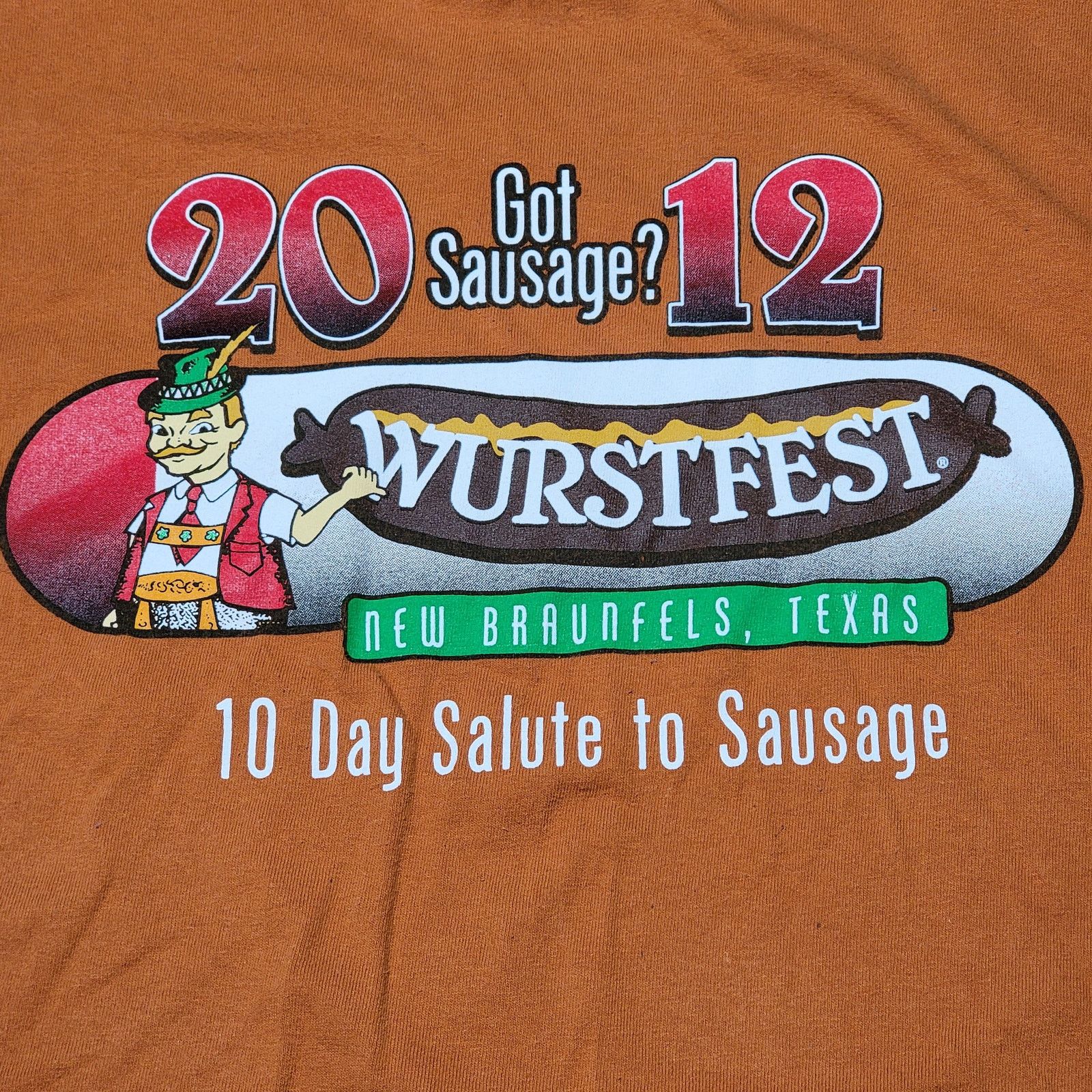 Gildan 2012 Wurstfest New Braunfels, Tx LS Unisex Tee - Size Medium Size US M / EU 48-50 / 2 - 2 Thumbnail