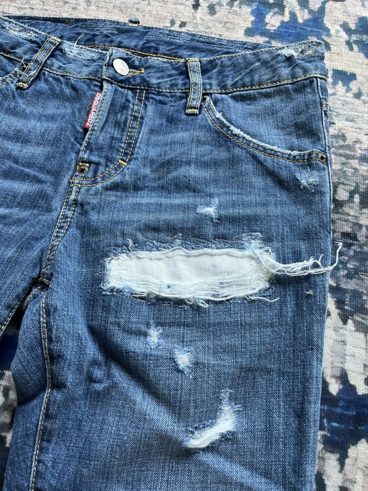 Dsquared2 💦DSQUARED2 Distressed Style Denim Jeans Size 38" / US 16 / IT 52 - 3 Thumbnail