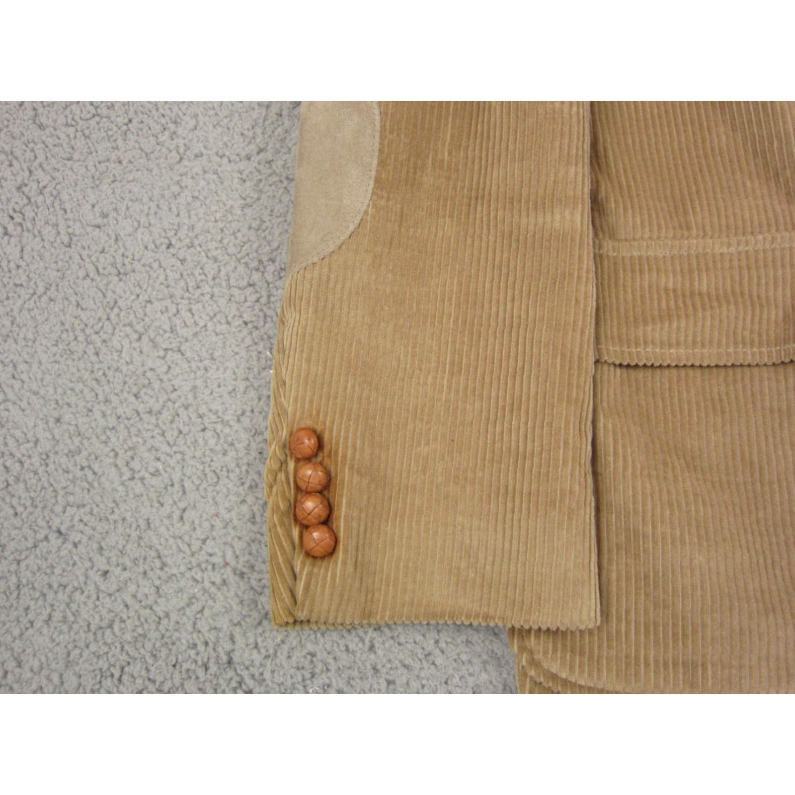 Lands' End VINTAGE Lands' End Blazer Jacket Mens 46L Corduroy Brown 90s Elbow Patch Button Front Fall Spring Pockets Casual Business Mens Size 46R - 3 Thumbnail