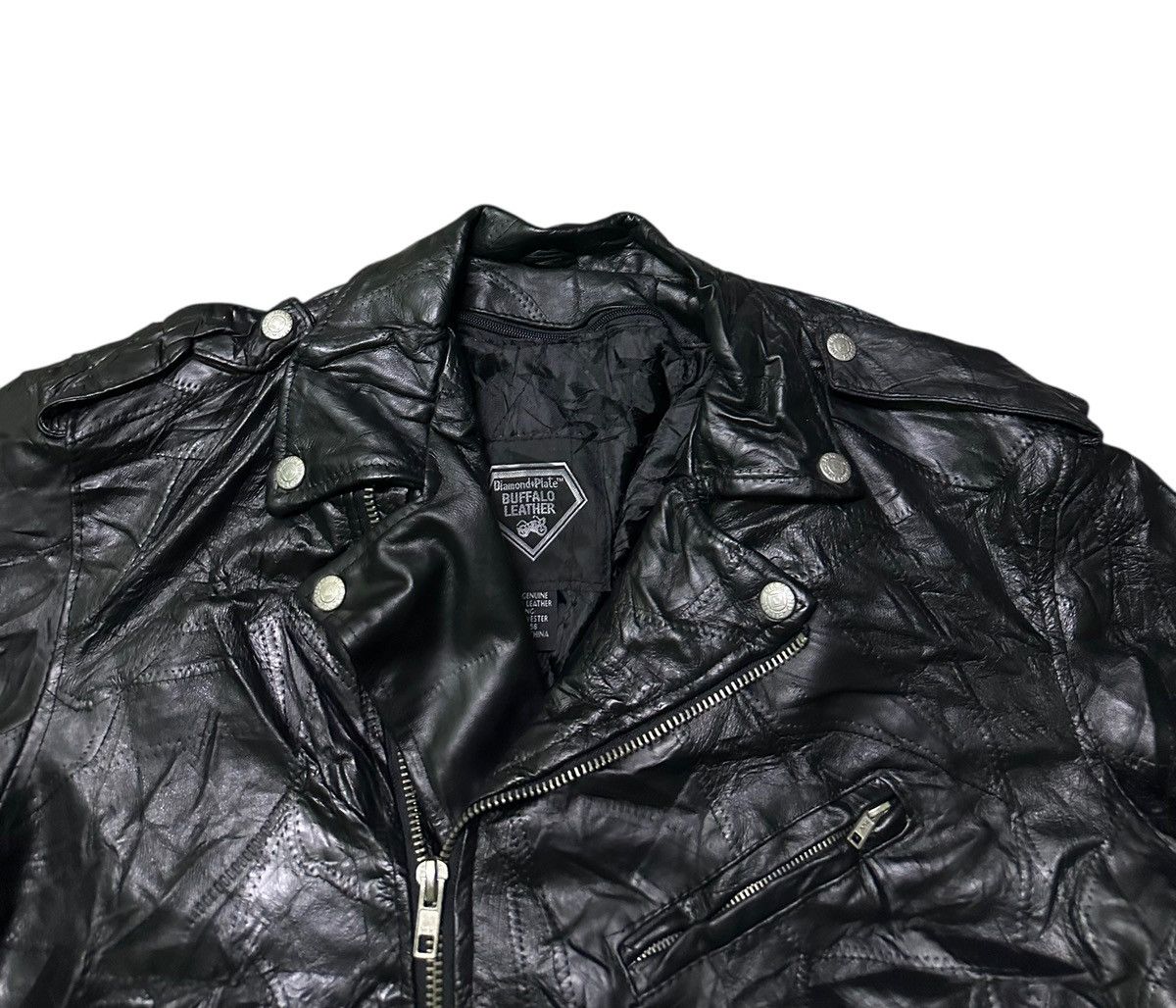 Japanese Brand Diamond plate double collar leather jacket Size US L / EU 52-54 / 3 - 9 Thumbnail