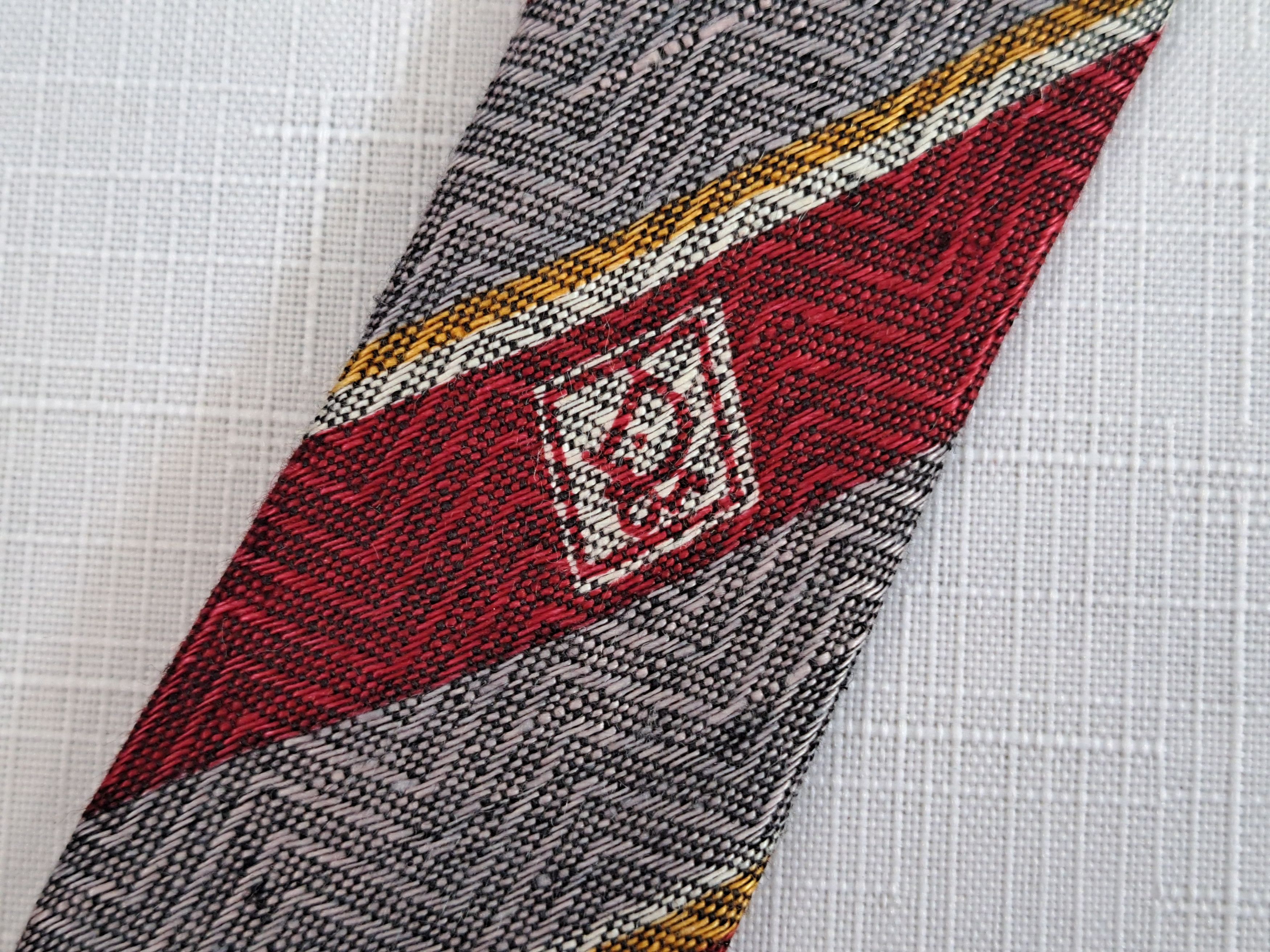 Dior × Vintage Vintage Christian Dior striped linen tie. Size ONE SIZE - 12 Thumbnail