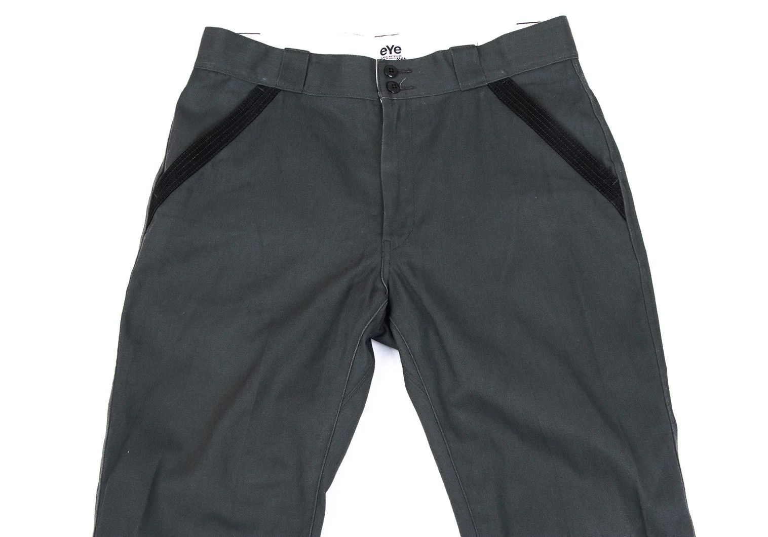 Junya Watanabe Leather Patch Cropped Tapered Pants in Charcoal M Size US 38 / EU 54 - 2 Thumbnail