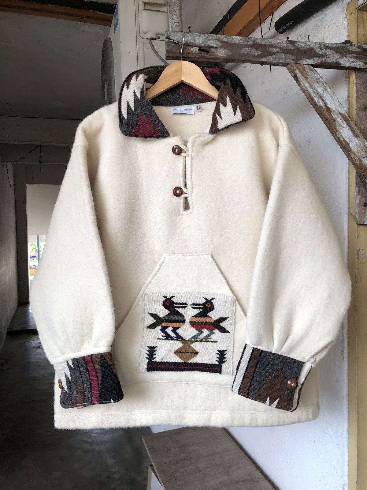 Native Rare🔥Vtg Artesanias Indigenas Hand Made Chimayo Wool Jacket Size US L / EU 52-54 / 3 - 3 Thumbnail