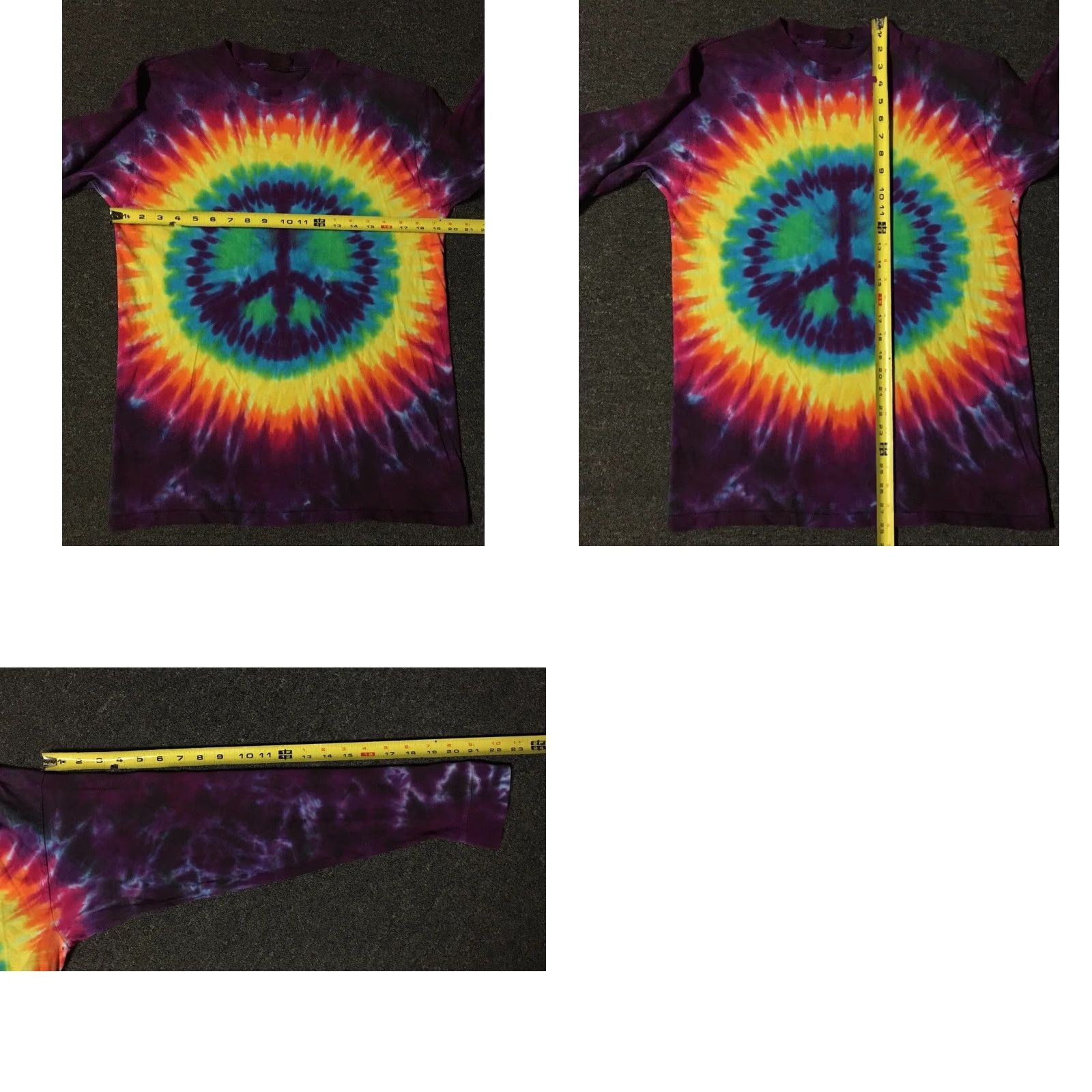 Vintage VINTAGE 90s Peace Tie Dye AOP Shirt M USA Single Stitch Hippie Surf Grunge Biker 80s Size US M / EU 48-50 / 2 - 8 Thumbnail