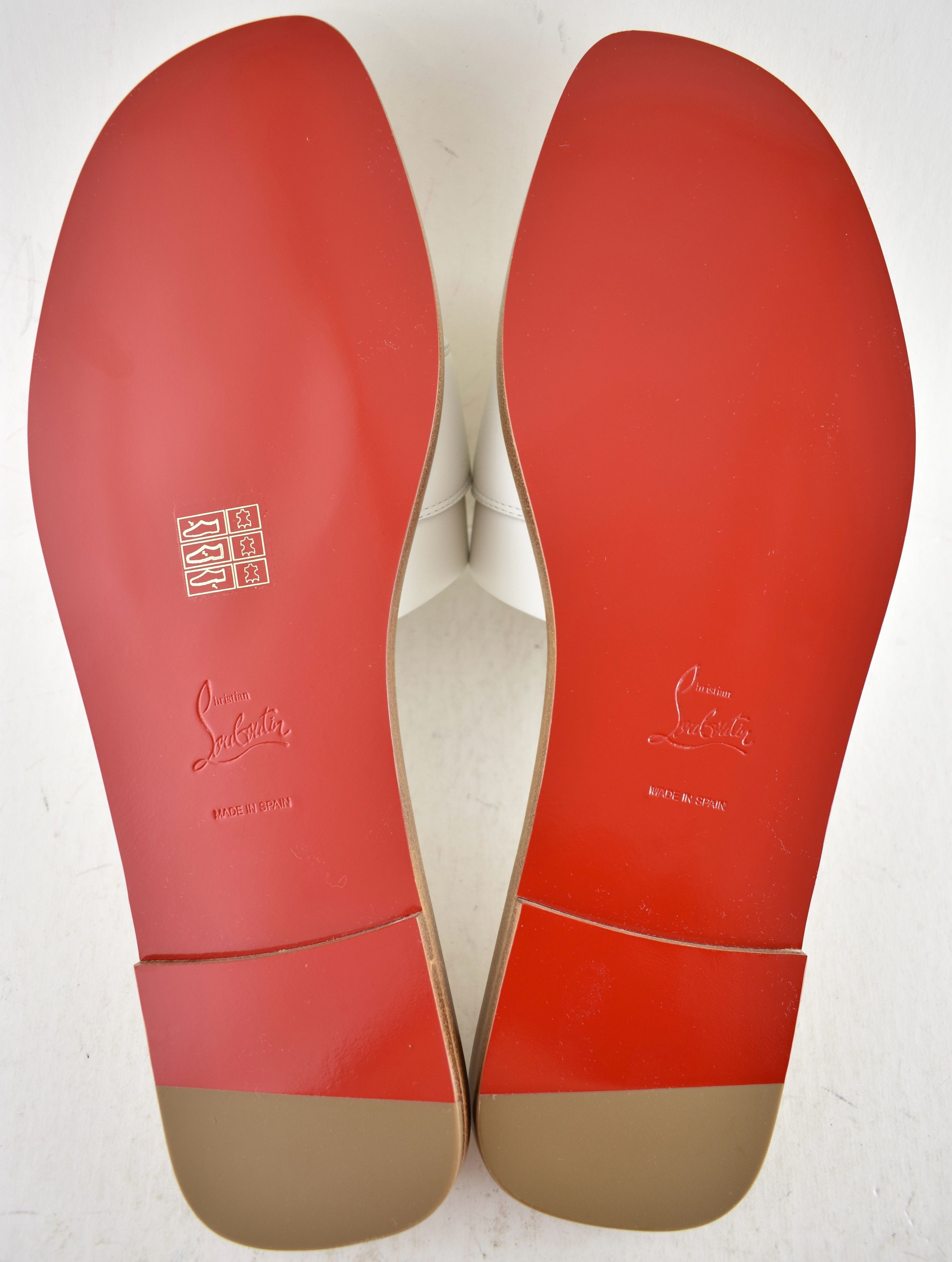 Christian Louboutin Chambelimule Donna Flat White Calf Leather Slide Sandal 36 Size US 6 / IT 36 - 15 Thumbnail
