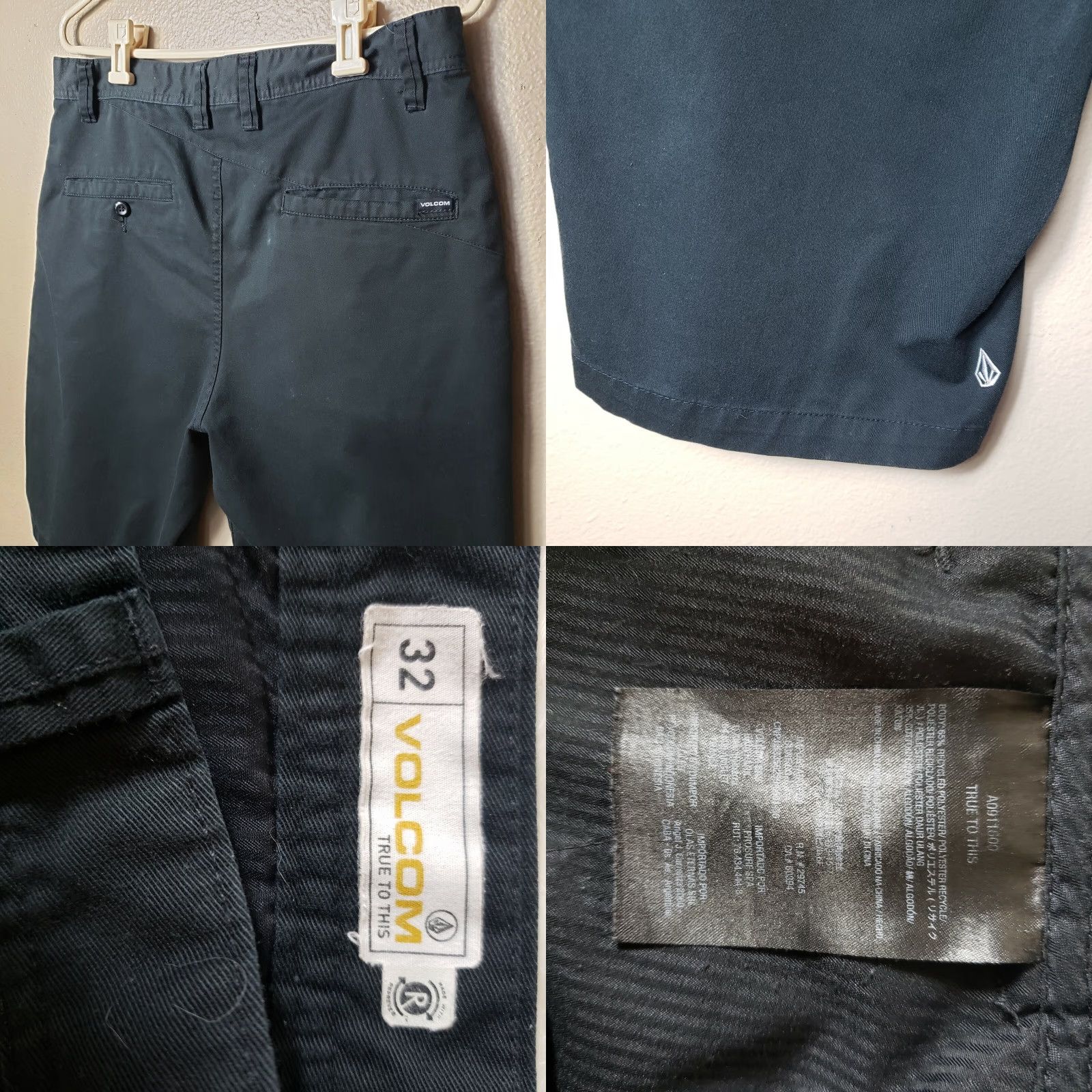 Volcom Volcom Frickin Black Chino Shorts-Size 32 | Men | Chino | Relaxed Fit | 10.5" Inseam | Black | Polyester/Cotton | Casual Vintage: No Size US 32 / EU 48 - 8 Thumbnail