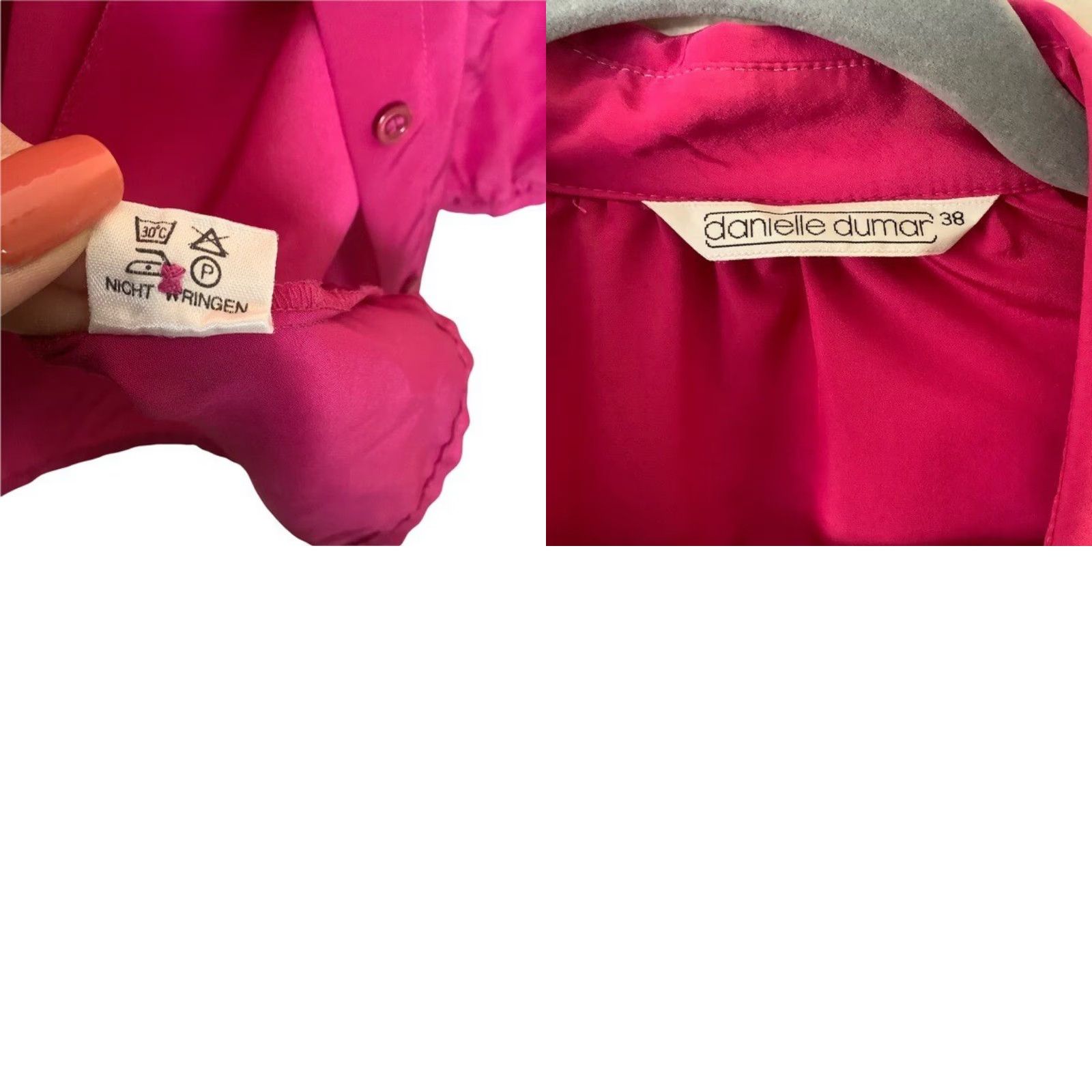 Pinko VINTAGE Blouse Pink 70s 80s Embroidered Button Up Long Sleeve Collared Polyester Medium Womens Retro Festival Hippe Size M / US 6-8 / IT 42-44 - 8 Thumbnail