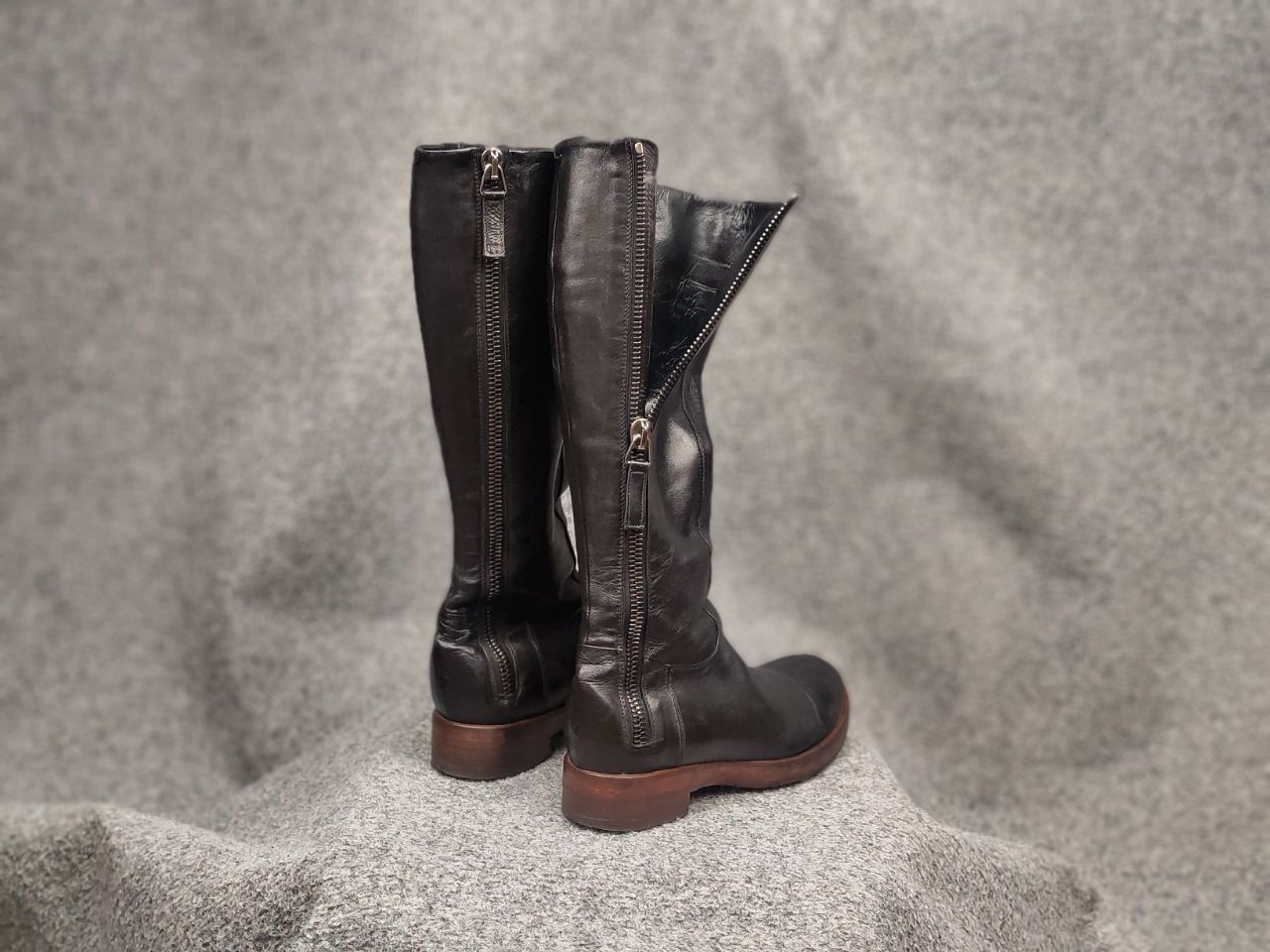 RoccoP Rocco P. Hand Made Torre Saw Patrisio Leather Zip Boots Size US 6 / IT 36 - 11 Thumbnail