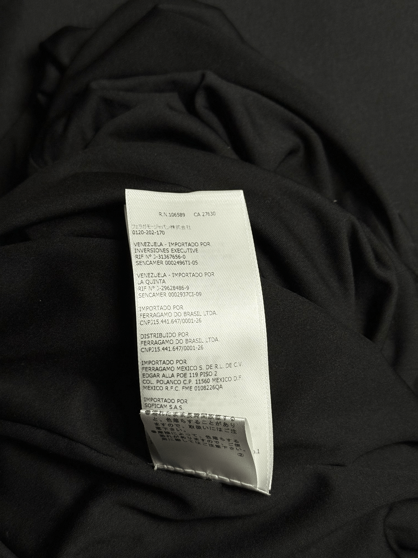 Salvatore Ferragamo Ferragamo black asymmetric draped long sleeve dress Size M / US 6-8 / IT 42-44 - 8 Thumbnail
