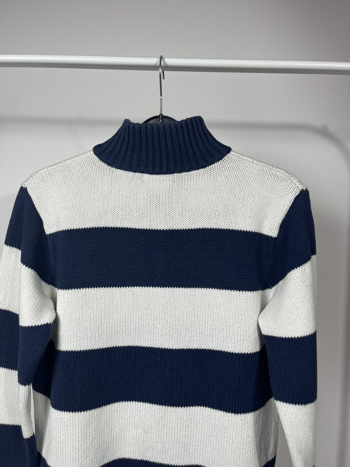 Polo Ralph Lauren Polo Ralph Lauren Striped Quarter Knit Sweater Navy White Size US S / EU 44-46 / 1 - 12 Thumbnail