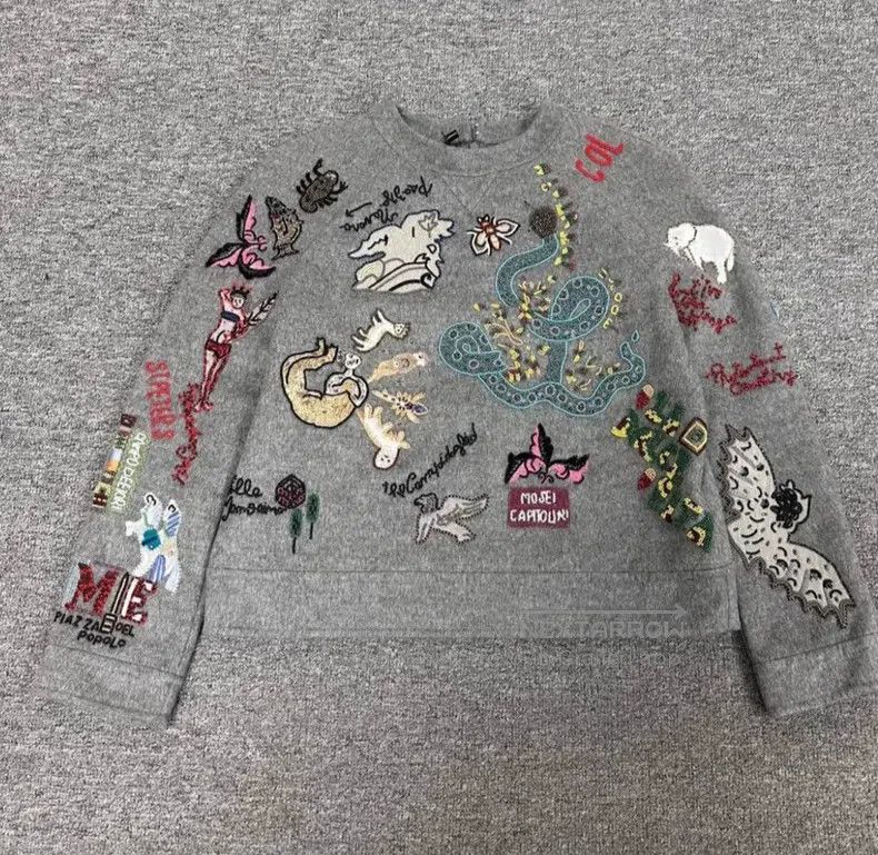 Valentino Valentino A beaded wool sweatshirt Size S / US 4 / IT 40 - 1 Thumbnail