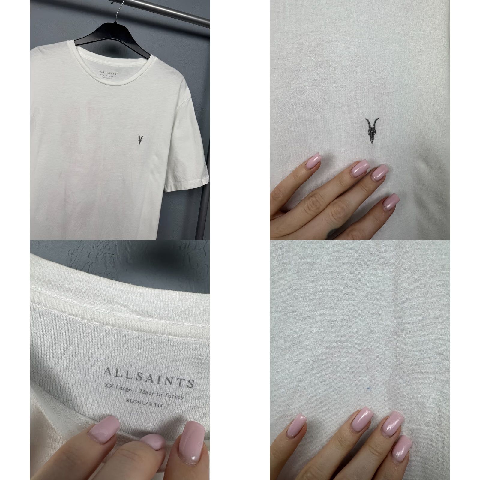 Allsaints AllSaints Mens Crew Neck T-Shirt XXL White Cotton Graphic Print Short Sleeve Crew Neck Shirt Men/Adults XS-NUX Size US XXL / EU 58 / 5 - 8 Thumbnail