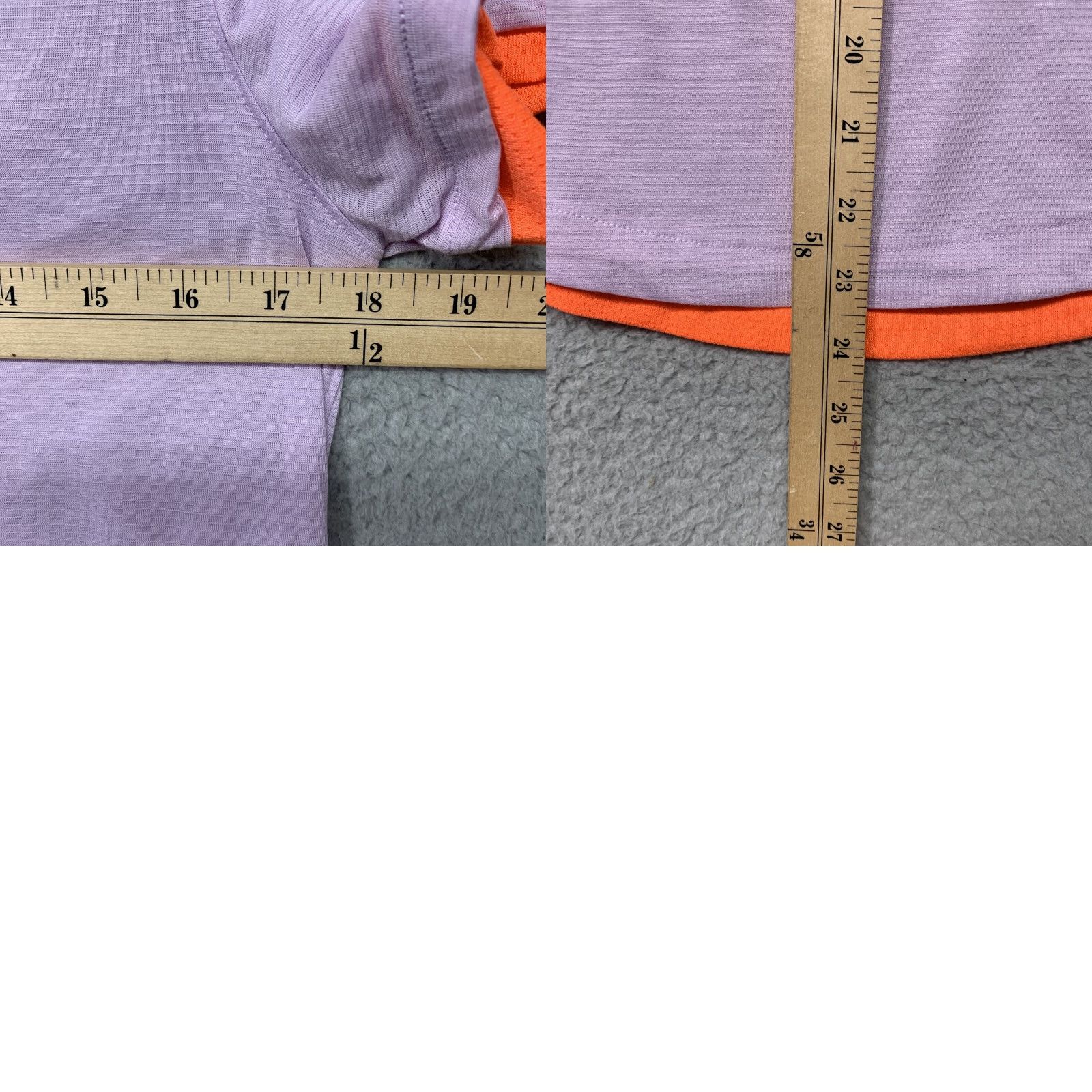 Under Armour Under Armour Run Pullover Top Womens M Lt Purple Orange Logo Fitted Headgear Shirt Size M / US 6-8 / IT 42-44 - 8 Thumbnail