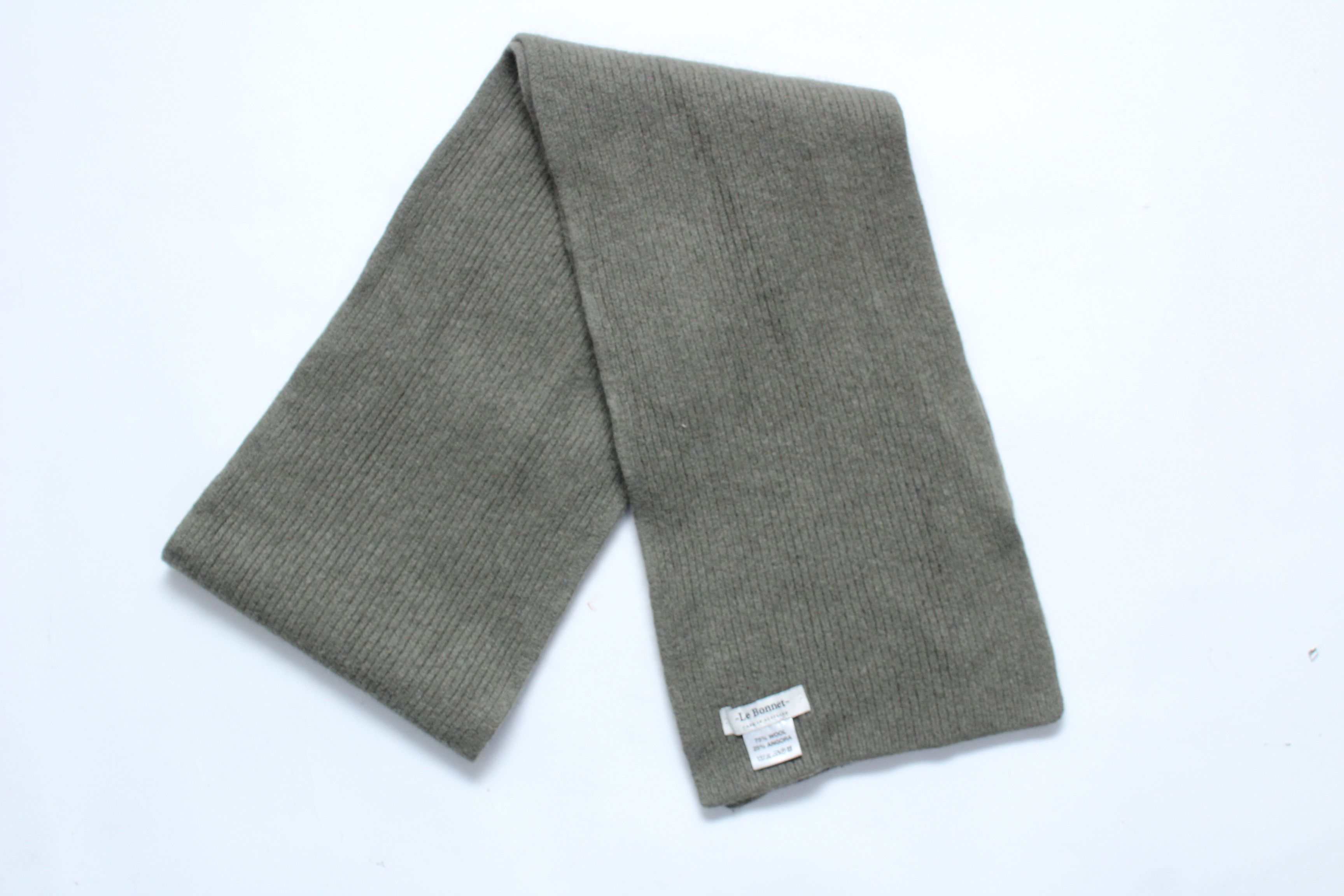 Other Le Bonnet Wool & Angora Ribbed Scarf - Made in Scotland Size ONE SIZE - 1 Thumbnail