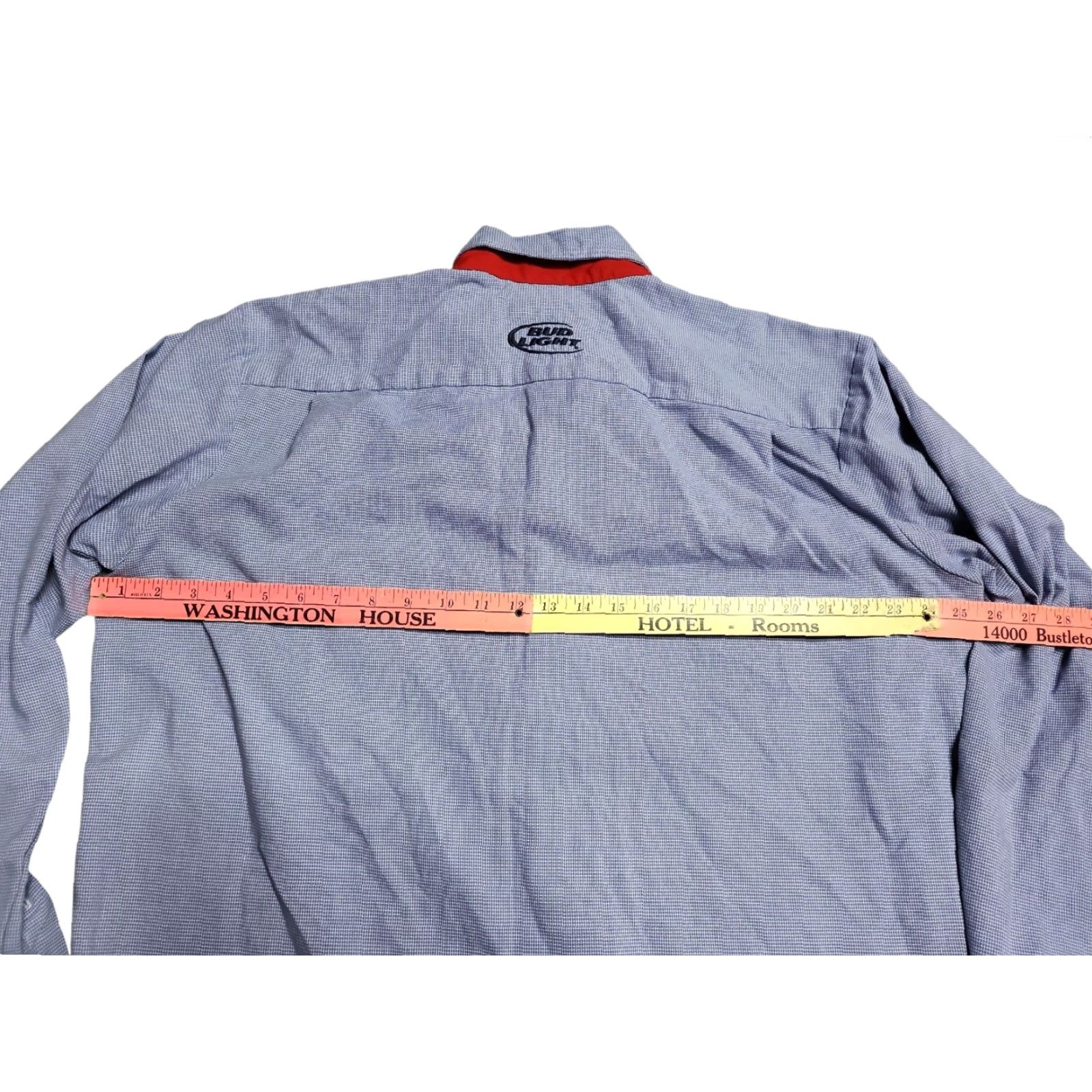 Vintage VINTAGE Budweiser Employee Shirt Mens XL Blue 90s Distressed Logo Button-Up Size US XL / EU 56 / 4 - 2 Thumbnail
