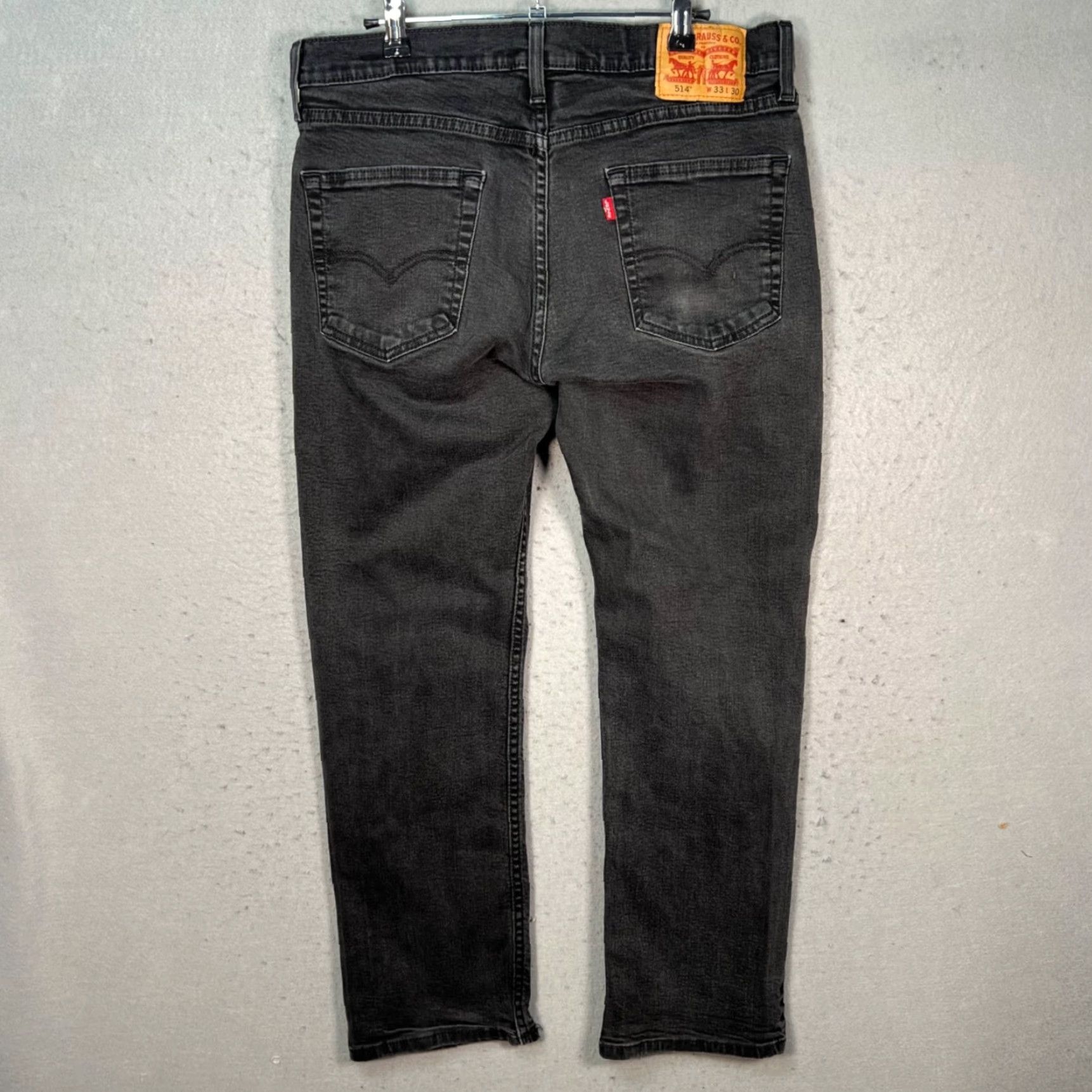Levi's Levis 514 Mens Jeans Black Cotton Blend Denim Straight 33x29 Regular Pocket 5-Pocket Design Denim Men Jeans Levi's 500 Series Size US 33 - 2 Thumbnail