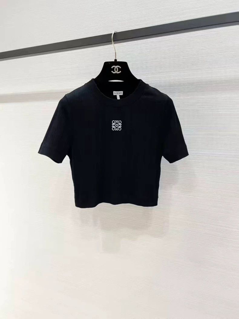 Loewe Loewe Black Knit Logo Short Sleeve Top Size US M / EU 48-50 / 2 - 1 Thumbnail