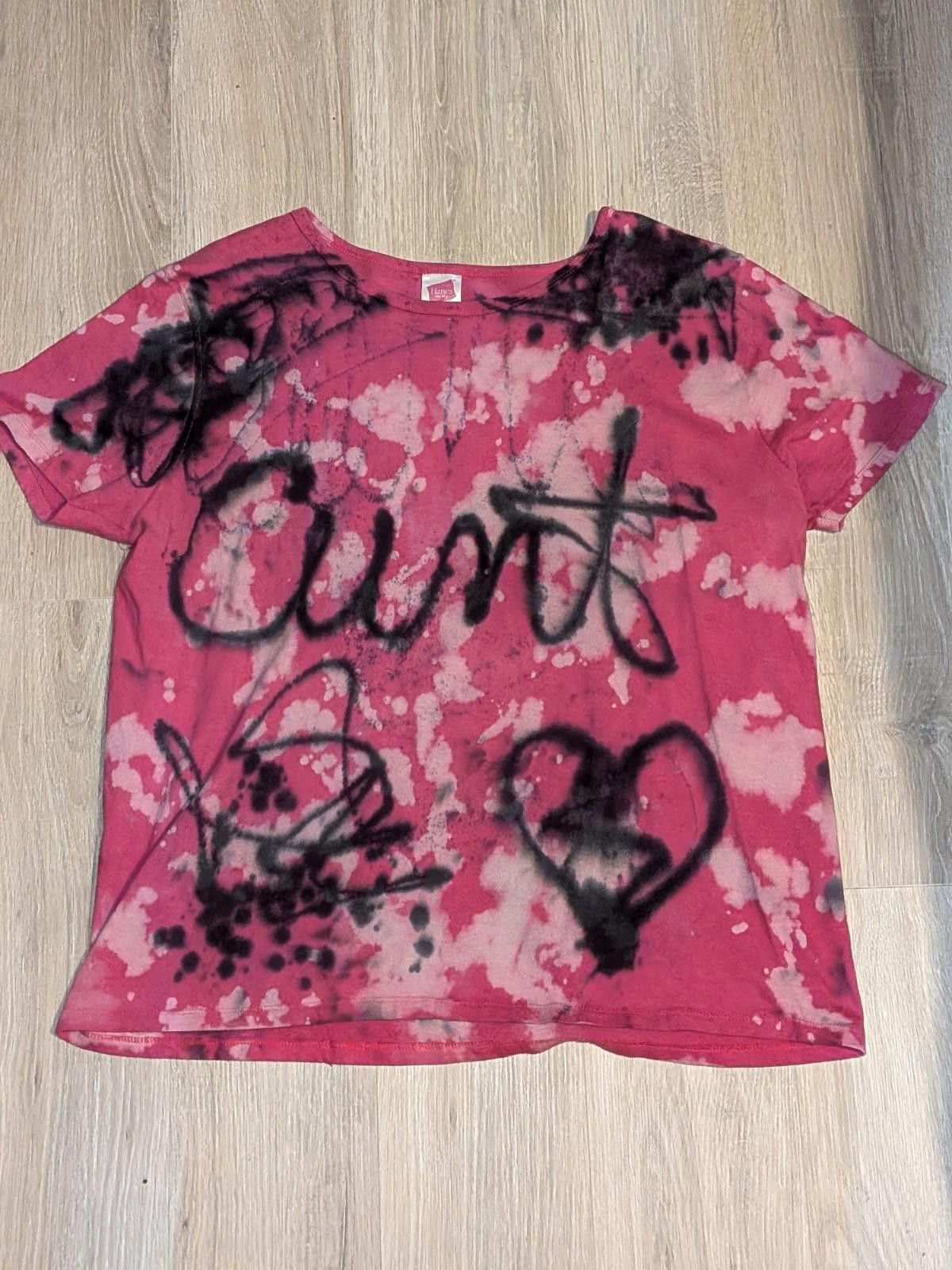 Hanes Women's Upcycled Tie-Dye Splatter Bleach Graffiti T-Shirt XL Size XL / US 12-14 / IT 48-50 - 5 Thumbnail