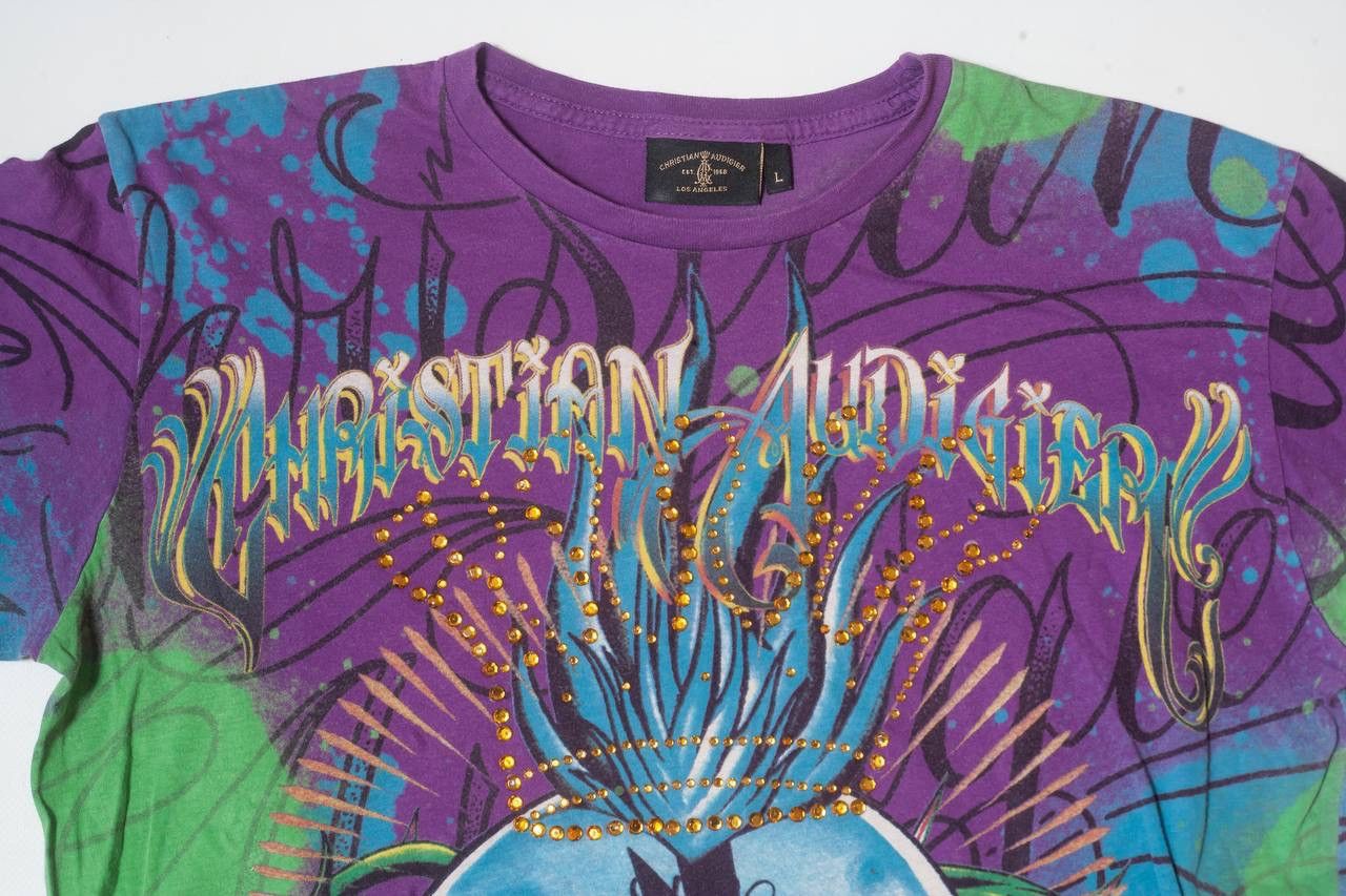 Christian Audigier Christian Audigier Heart Breaker Vintage Full-Print t-shirt Size US L / EU 52-54 / 3 - 3 Thumbnail