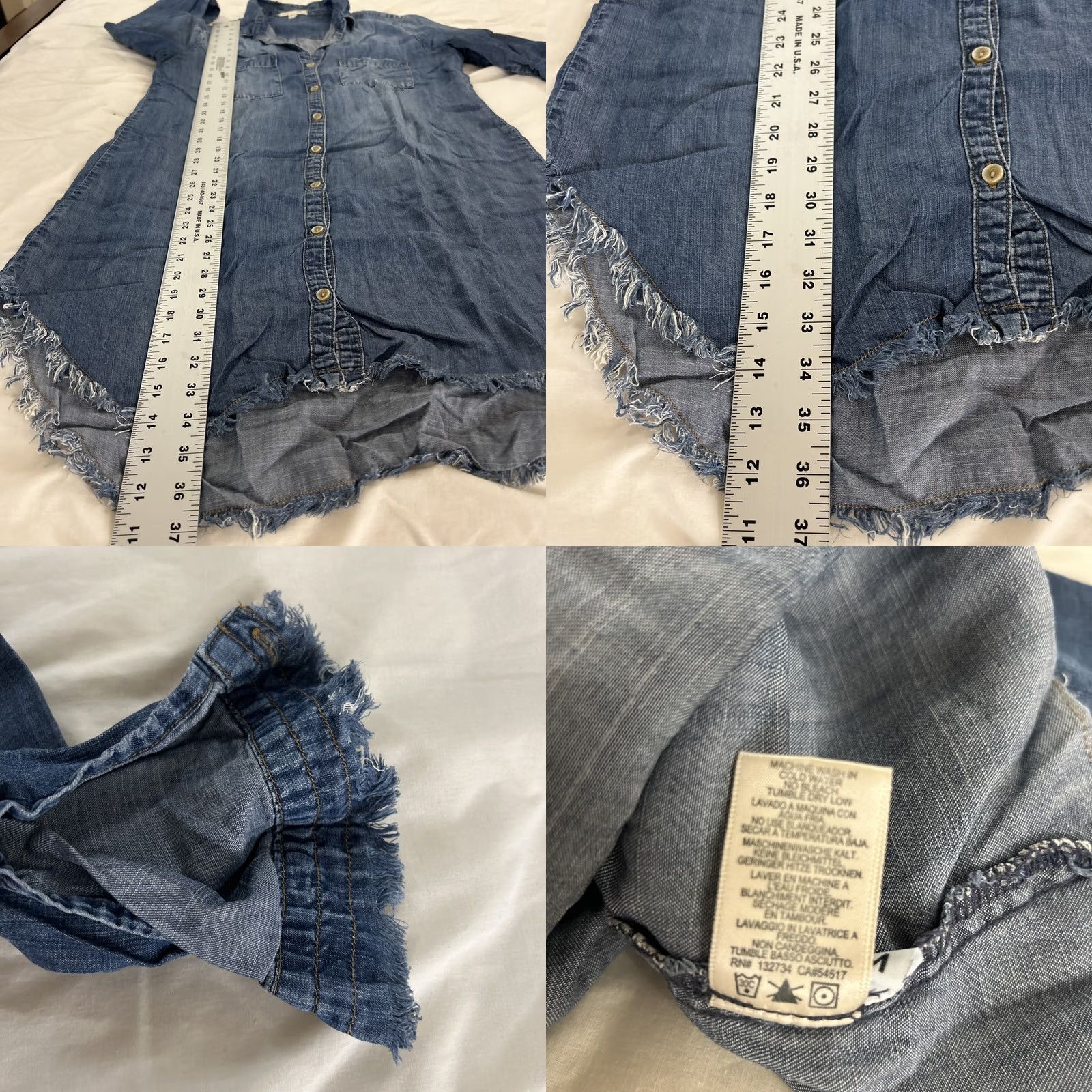 CLOT Cloth & Stone Womens Blue Chambray Button Down Dress Shirt Dress M Size M / US 6-8 / IT 42-44 - 8 Thumbnail