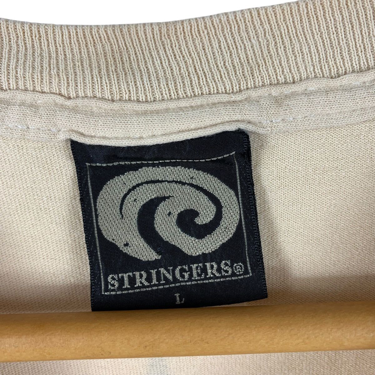 Other Vintage 90s STRINGERS big logo back hit spellout surfing tee Size US L / EU 52-54 / 3 - 4 Thumbnail