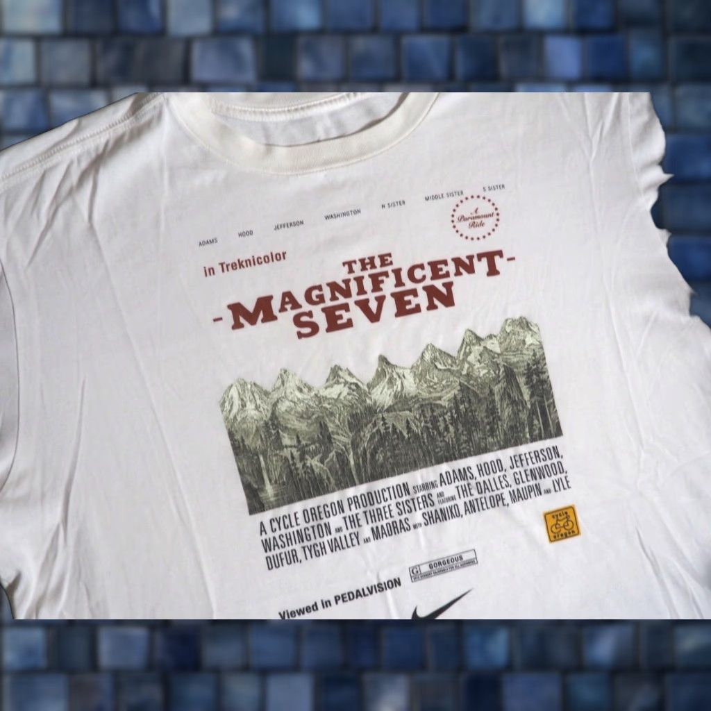 Nike Nike Cycle Oregon 2014 Magnificent Seven Film Biking MTB White Tee T-Shirt XL Shirt Men Dark? Size US XL / EU 56 / 4 - 1 Thumbnail
