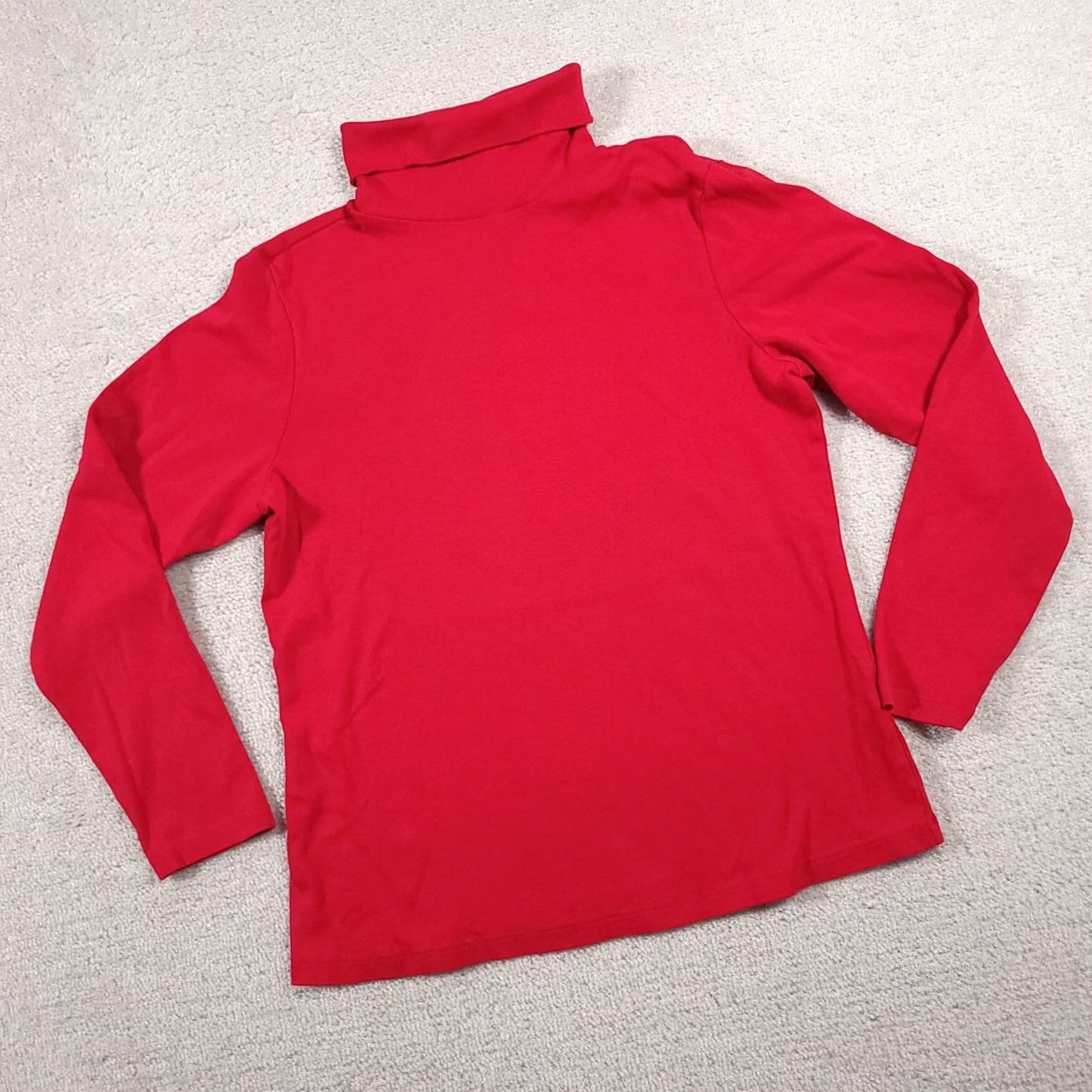Vintage Christopher & Banks Women’s L Red Long Sleeve Turtleneck Shirt Layer Your Look Size L / US 10 / IT 46 - 2 Thumbnail