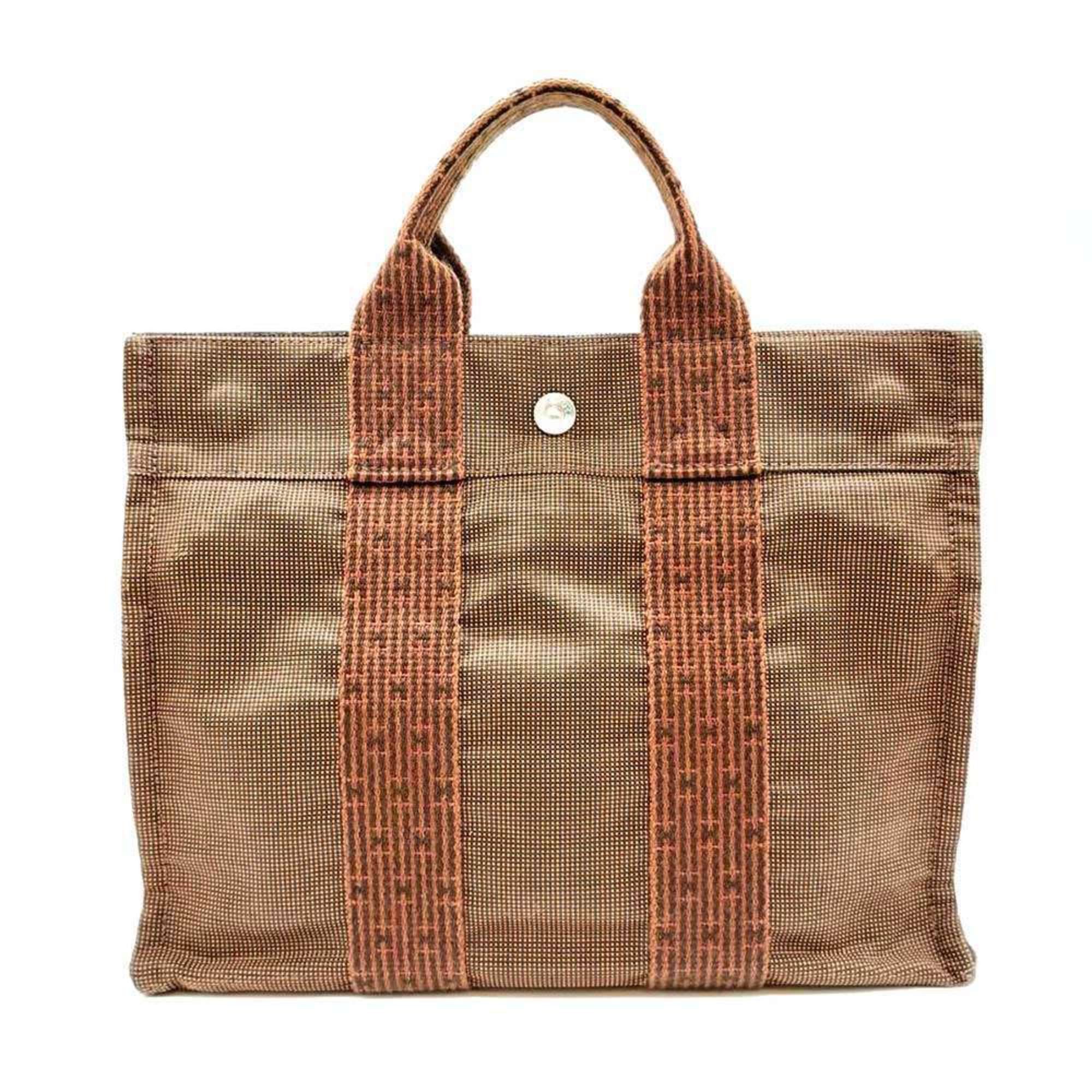 Hermes Hermes Air Line Tote PM Brown Canvas Handbag Bag Women's HERMES Size ONE SIZE - 1 Thumbnail