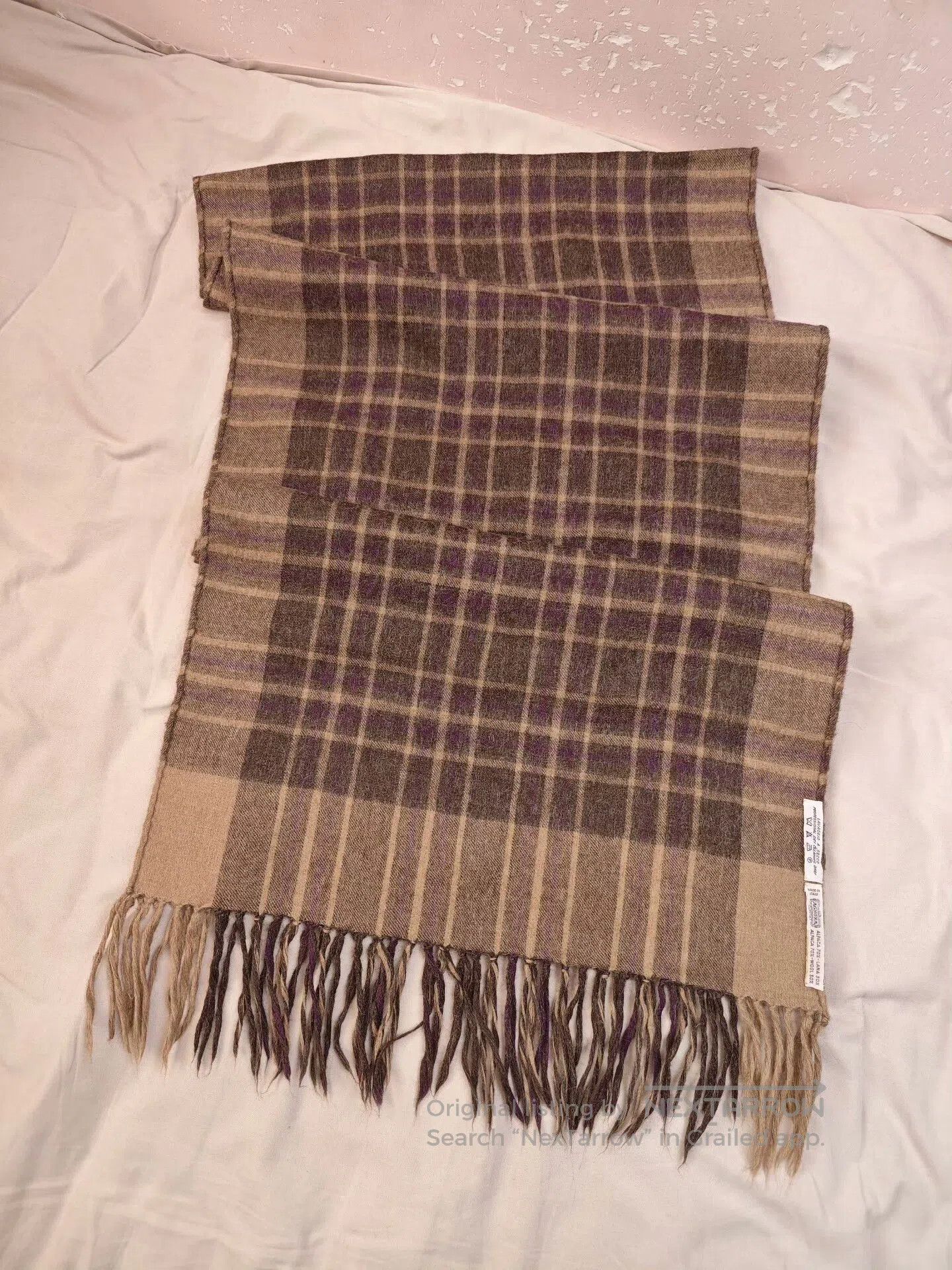 Agnona AGNONA Alpaca Wool Scarf in Brown Plaid. Size ONE SIZE - 1 Thumbnail
