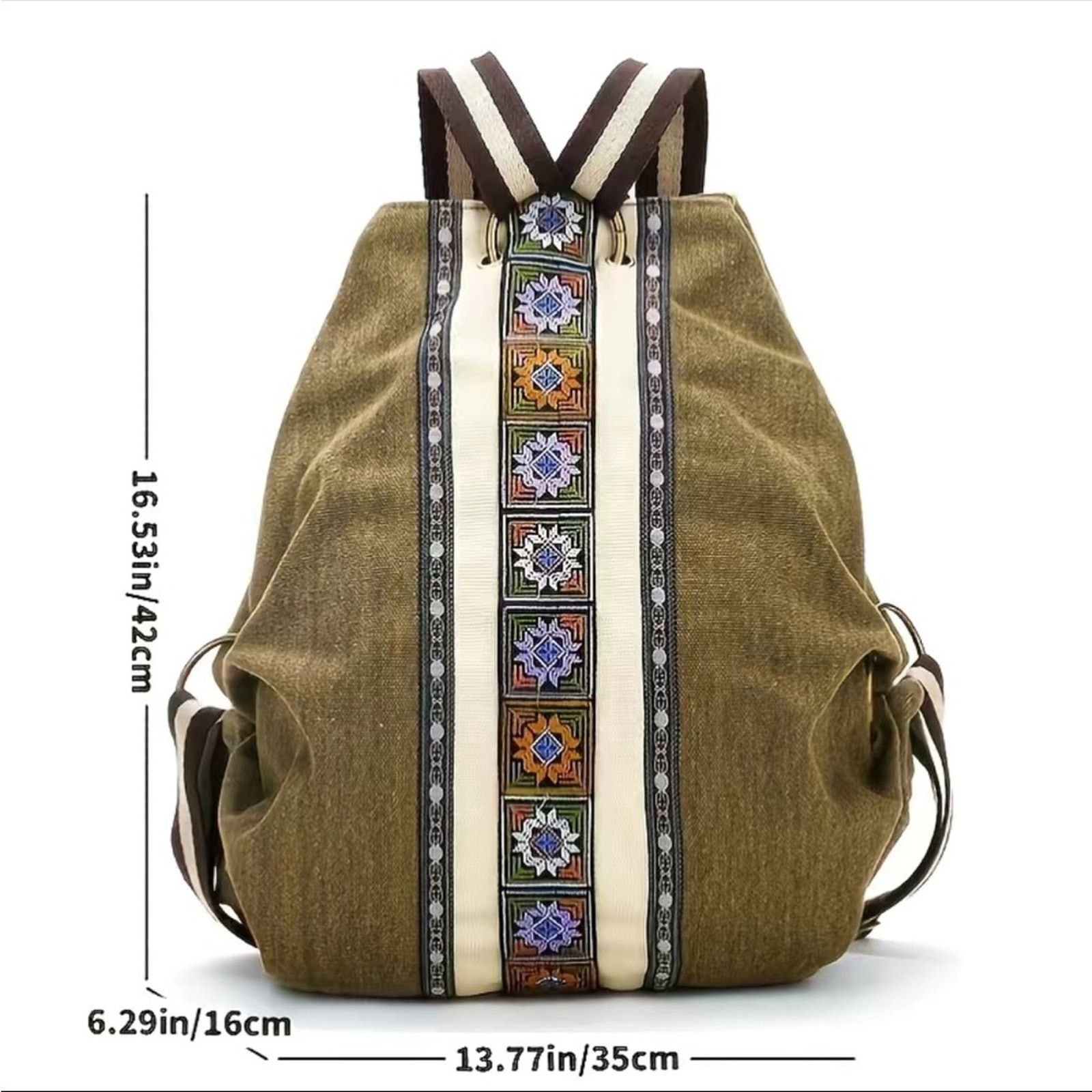 Other Embroidered Canvas Backpack high quality witchy core granola Size ONE SIZE - 3 Thumbnail