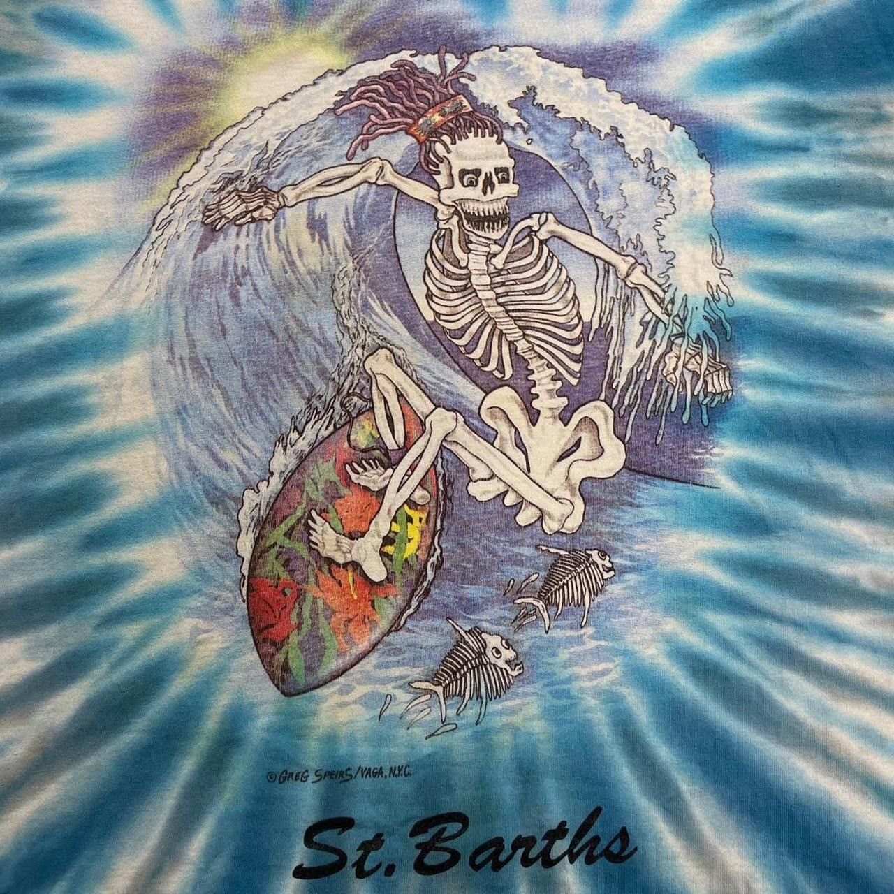 Grateful Dead × Liquid Blue × Vintage Vintage Skully Surfing Grateful Dead Tie-Dye T-Shirt Size US XL / EU 56 / 4 - 3 Thumbnail